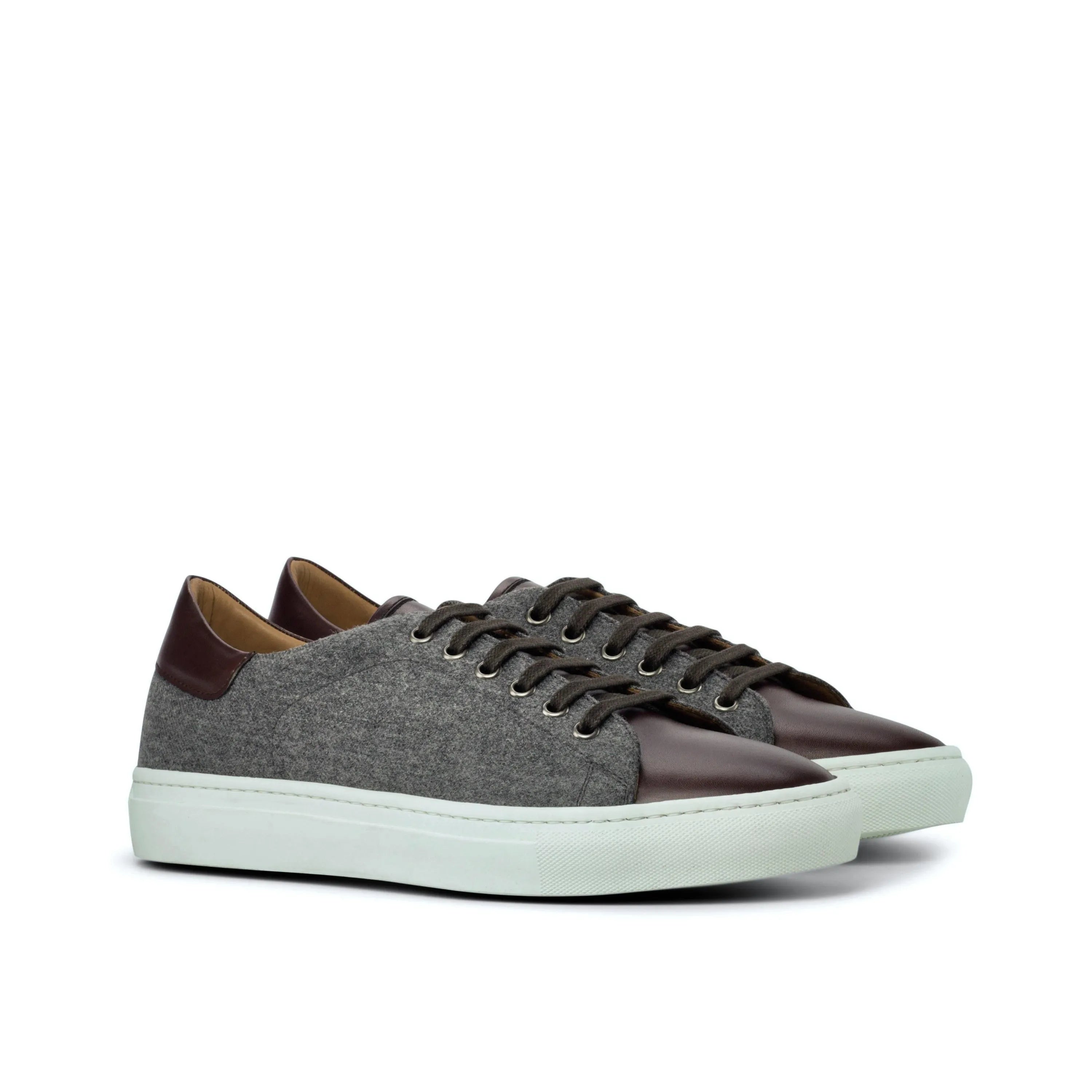 Gray and burgundy Supera Trainer Sneakers II leather sneakers