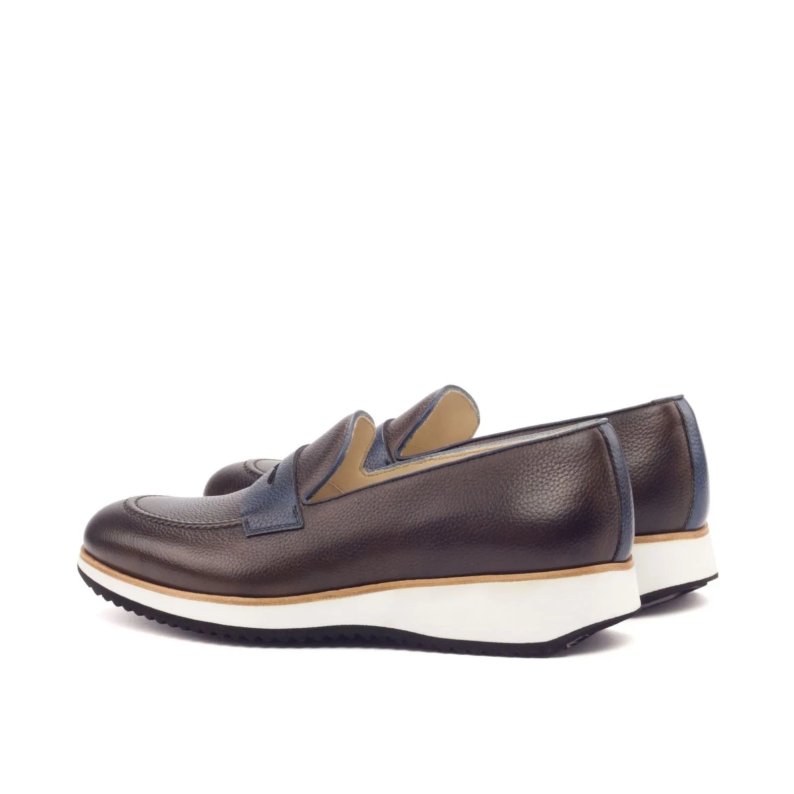 Timyo loafers: brown leather penny style, luxury bespoke shoes for men