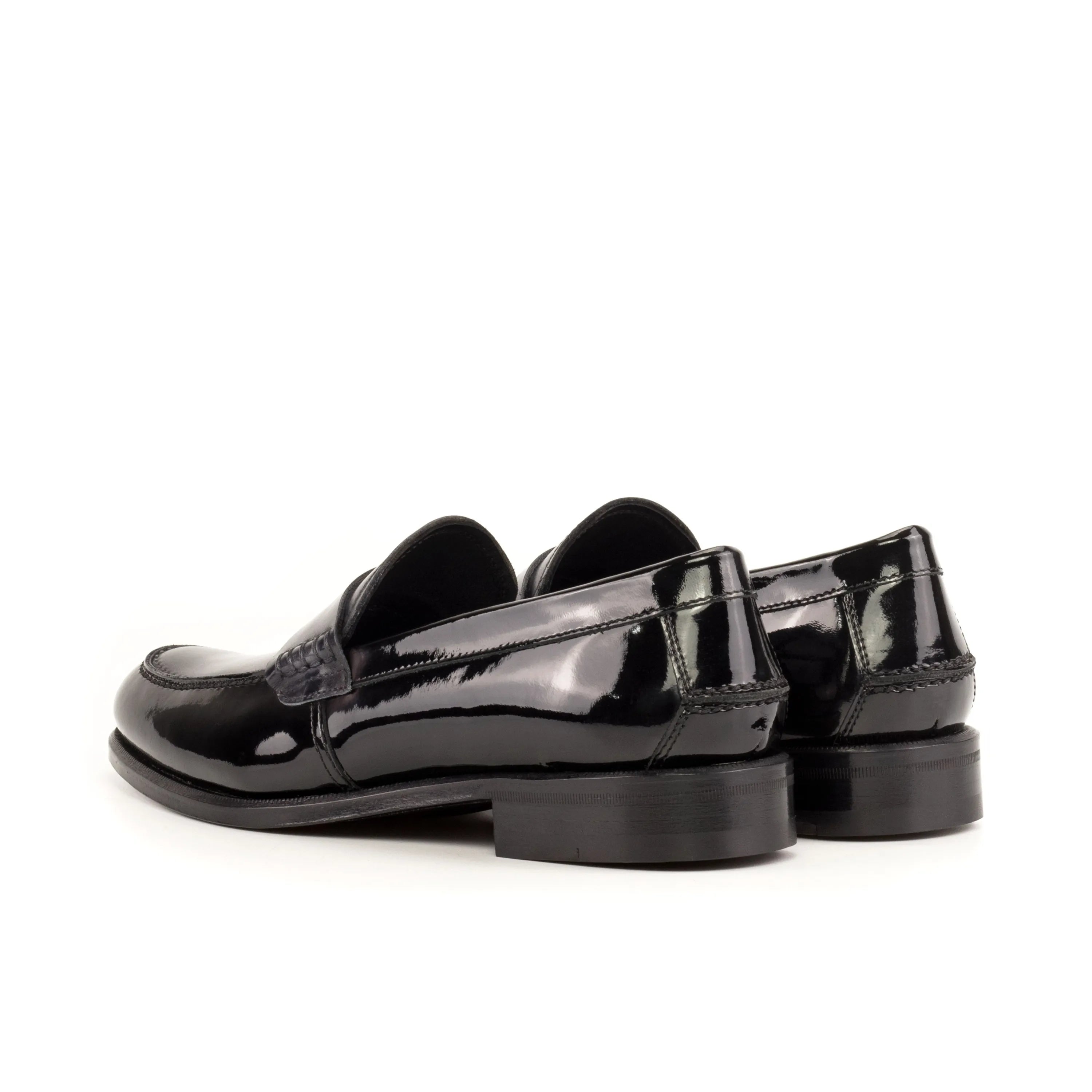 Titani unisex patina loafers in black patent leather