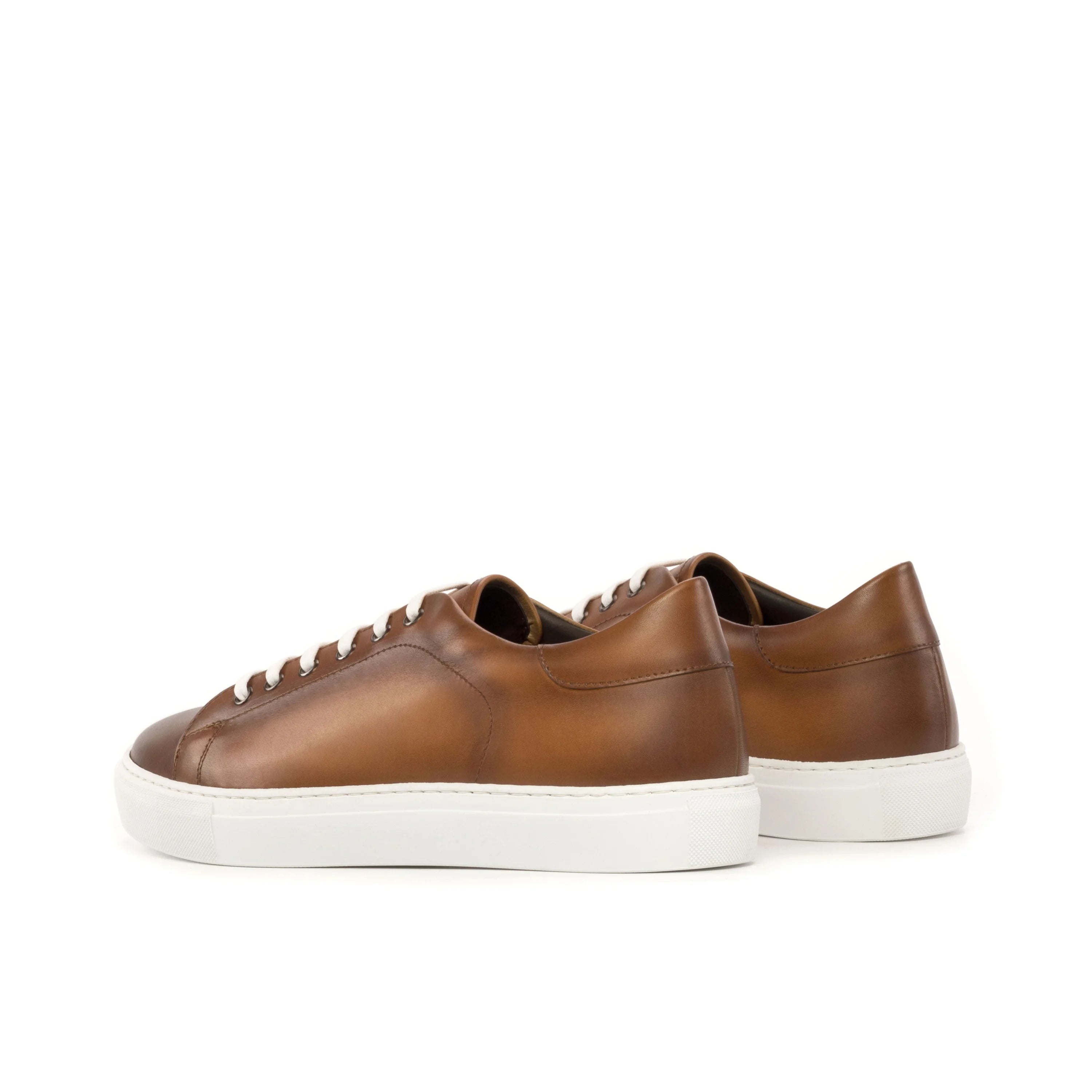 Brown calf leather Treasure Trainer Sneaker with white cupsole