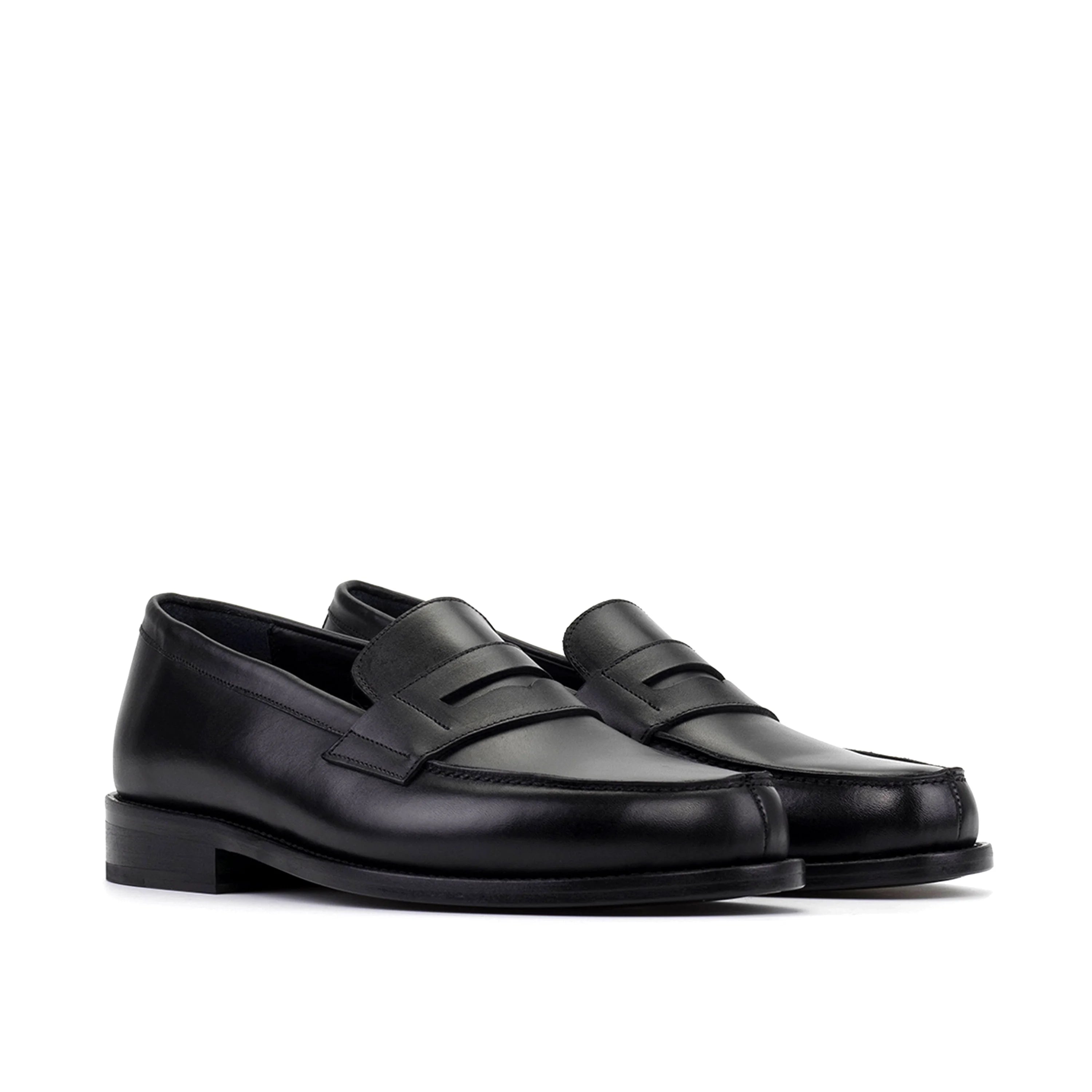 TuesdayOne penny loafers II in black calf leather with polished finish