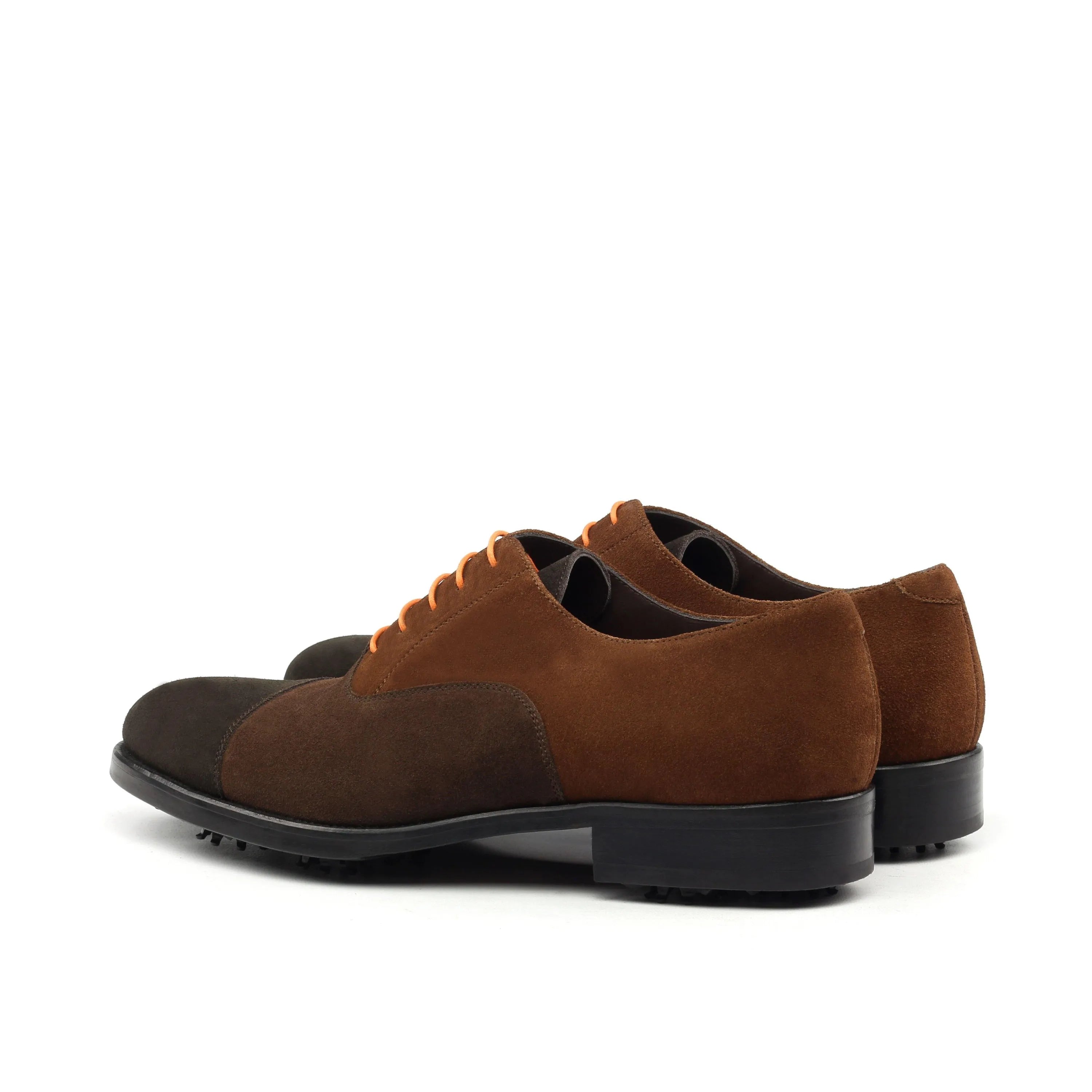 Vardon Oxford Golf brown and dark brown leather shoes