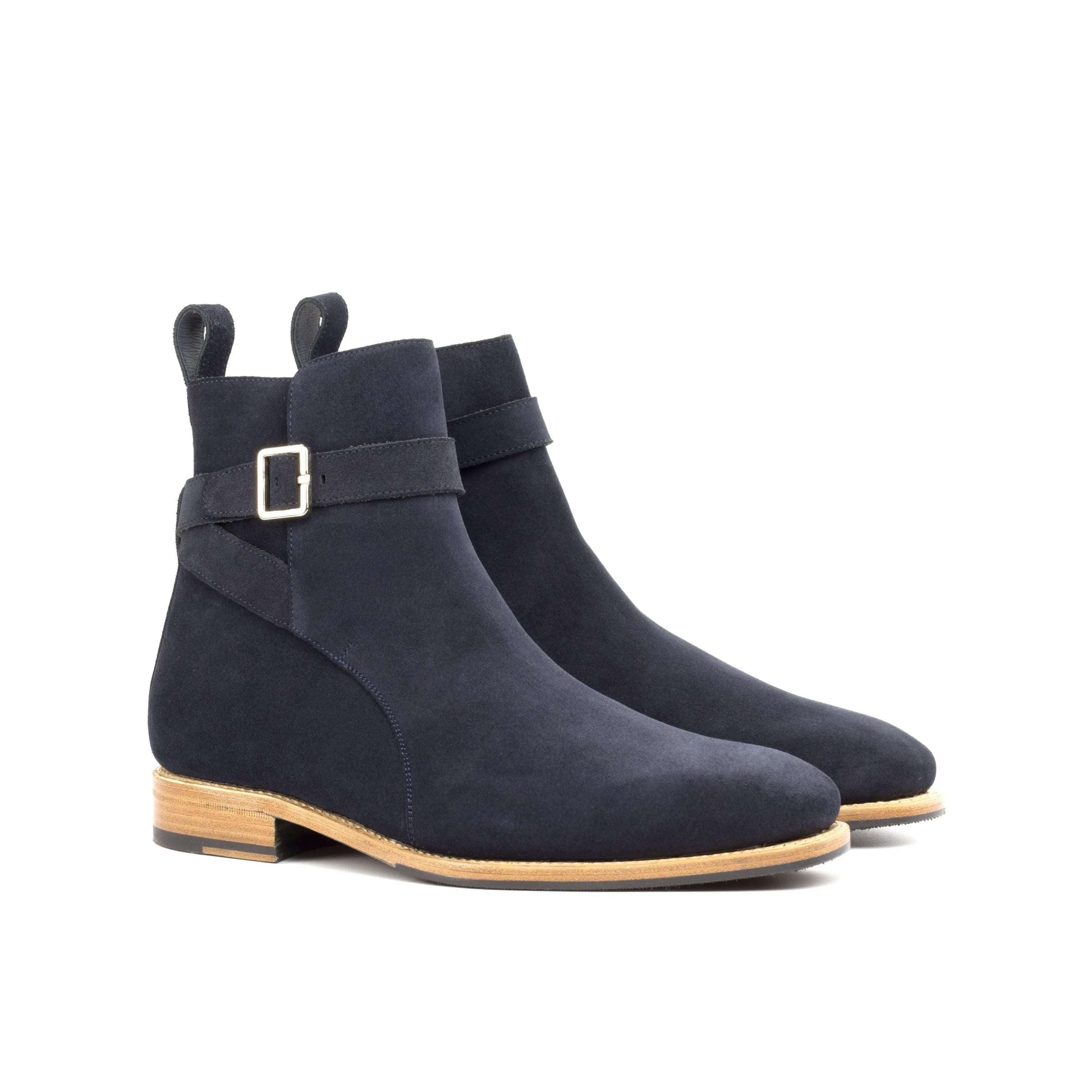 Pair of navy suede Vila Jodhpur Boots II ankle boots
