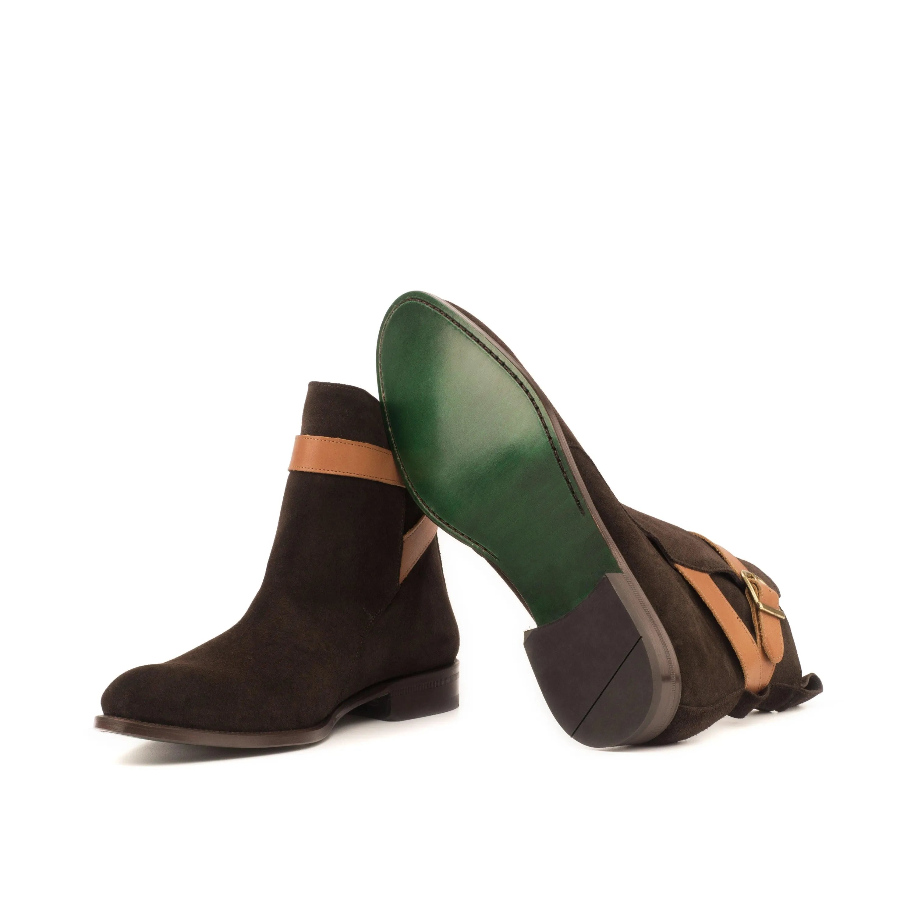 Wapasha Jodhpur Boots II brown suede ankle boots with tan straps