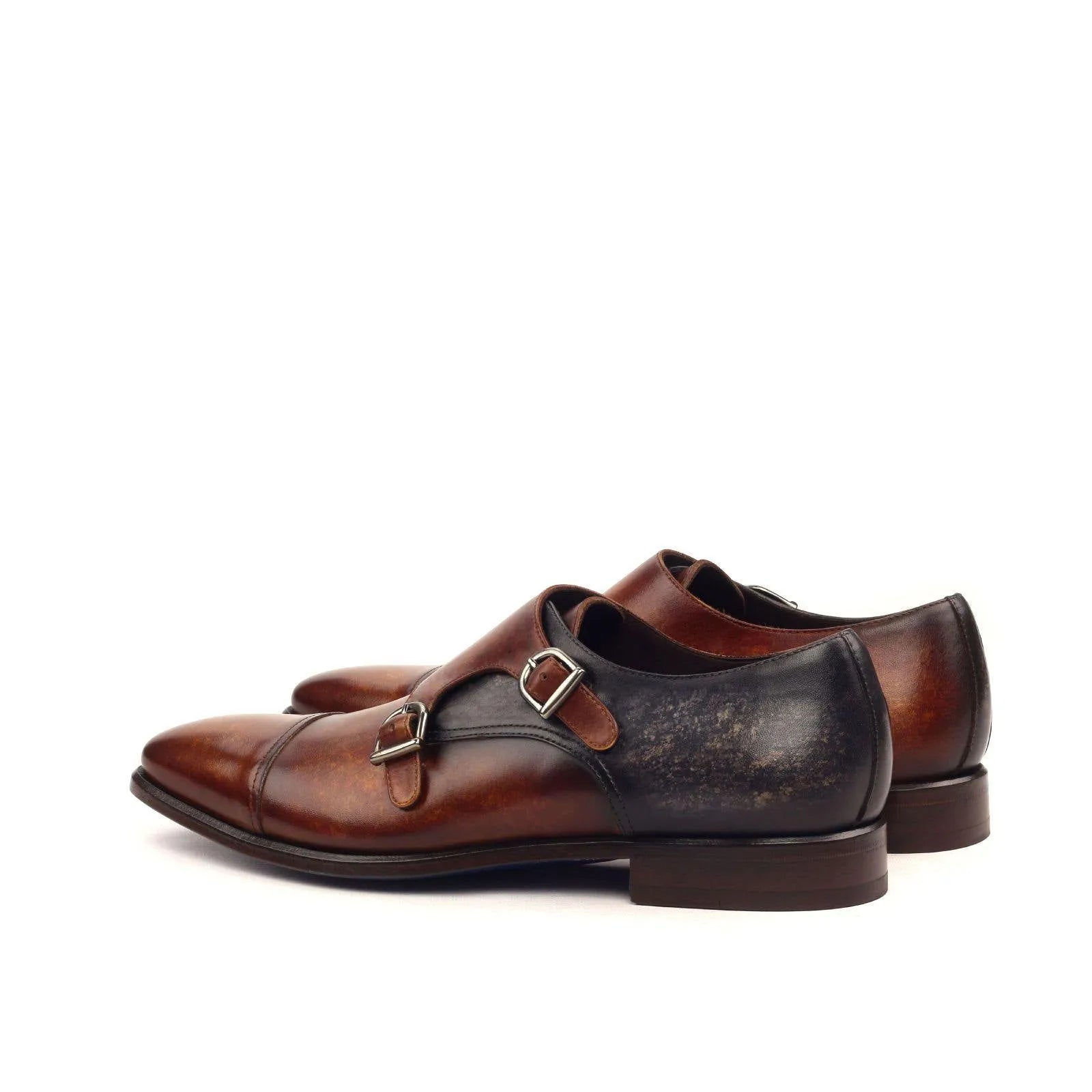 XO Double Monk Patina brown leather double monk patina shoes