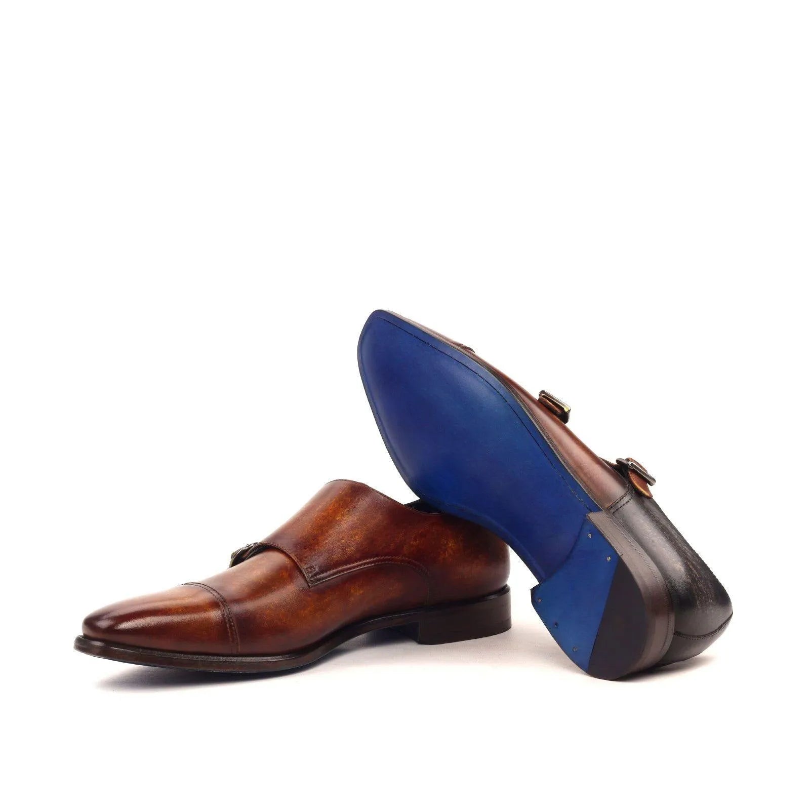 XO Double Monk Patina brown leather double monk patina shoes