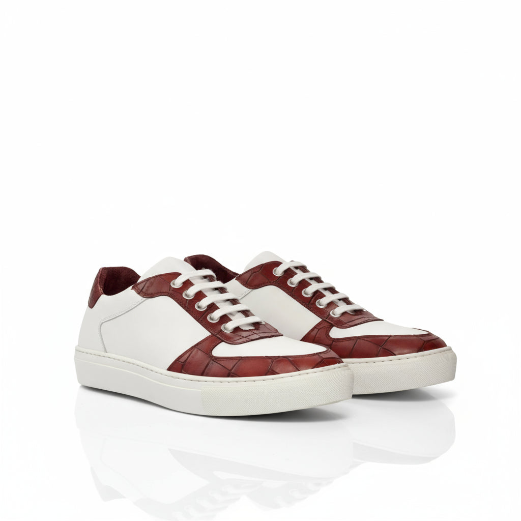 Zino Low Top Sneaker II two-tone red calf leather sneakers for everyday wear