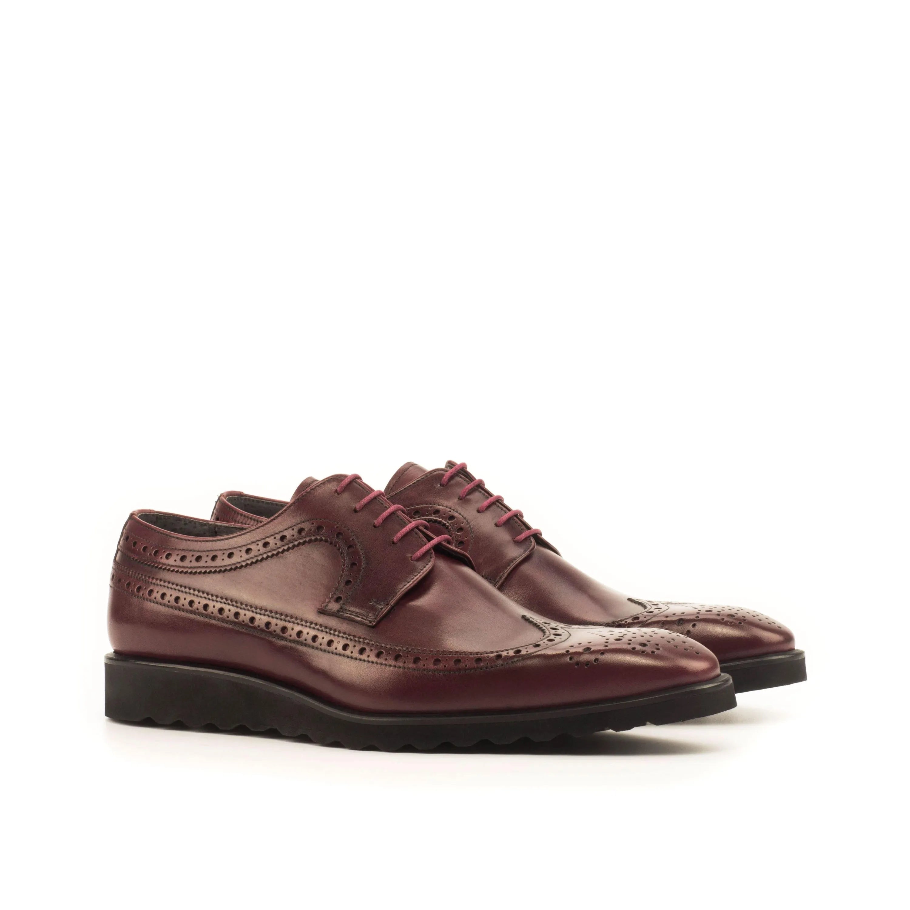 Zonta Longwing Blucher II burgundy leather wingtip dress shoes
