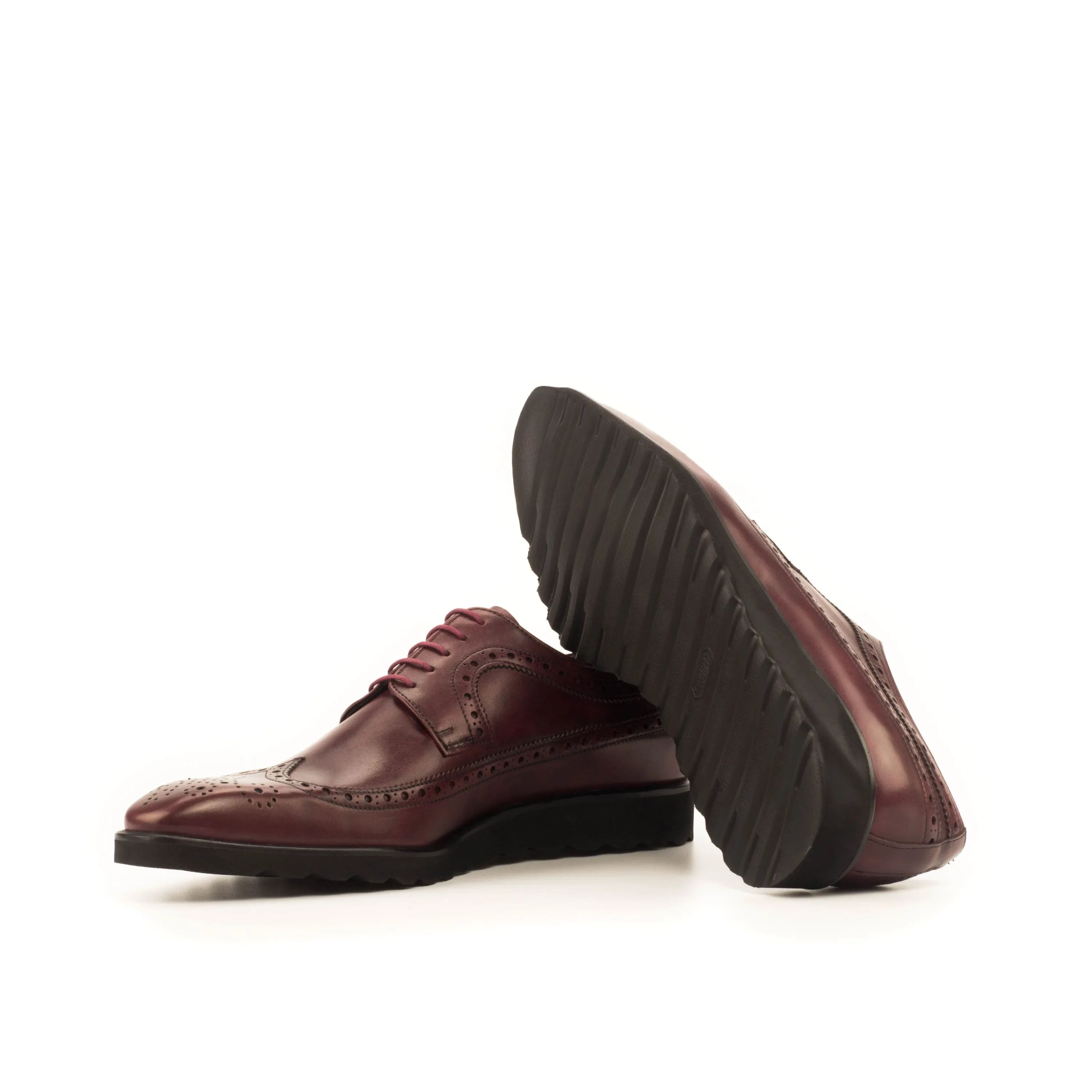 Zonta longwing blucher burgundy leather wingtip dress shoes