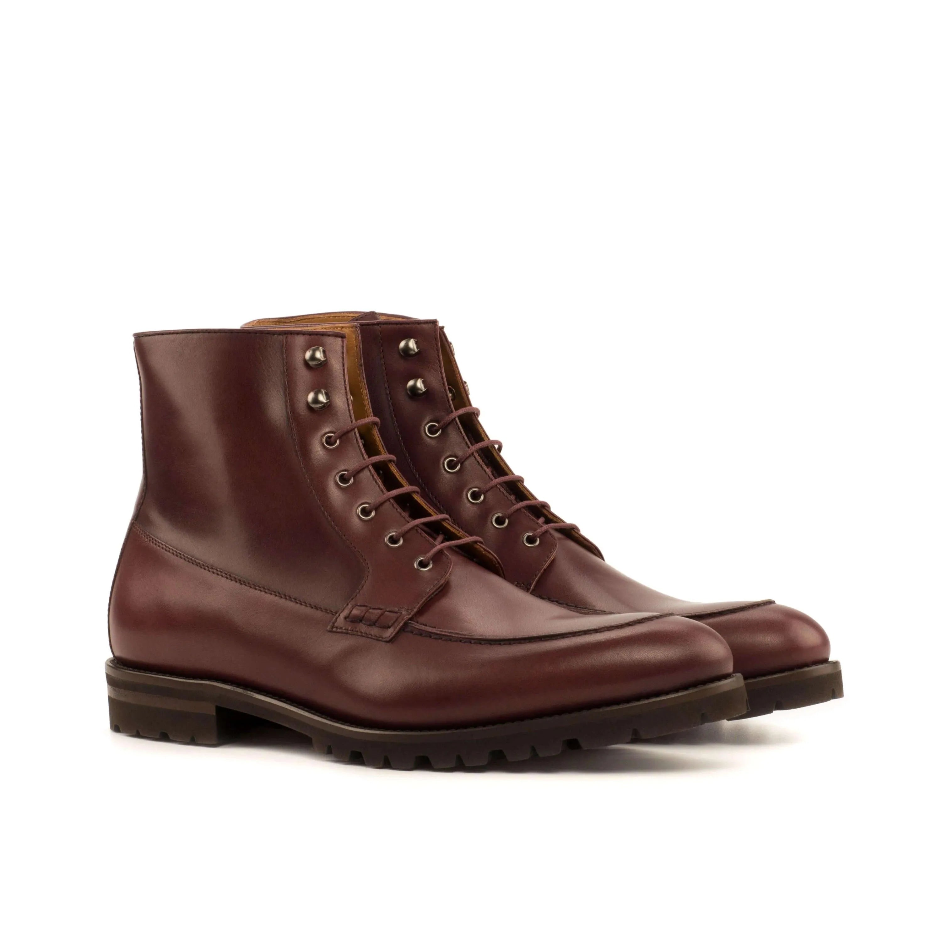 Pair of brown leather lace-up Abrilio Moc Boot II