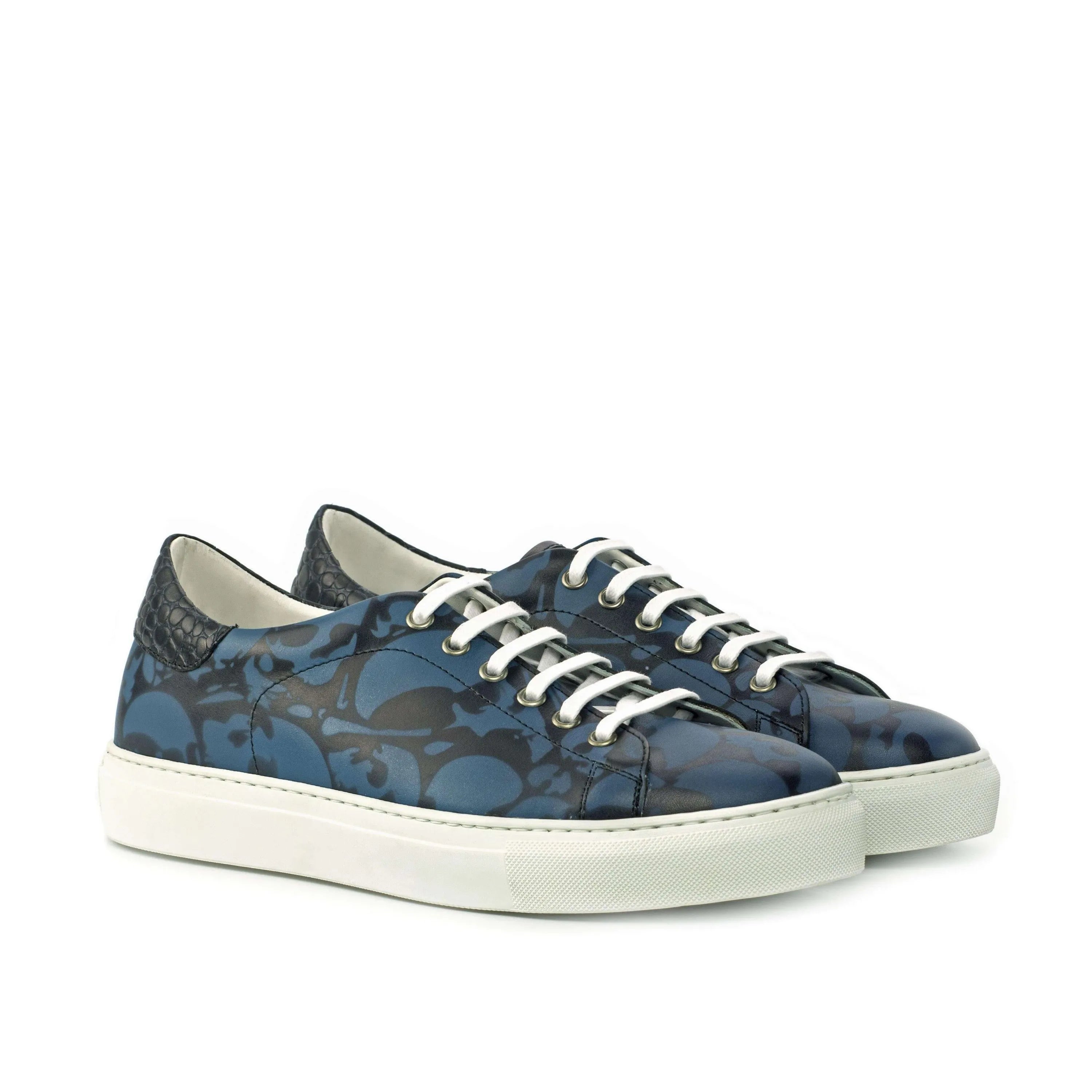 Blue patterned leather Adramalish Trainer Sneaker II cupsole trainer