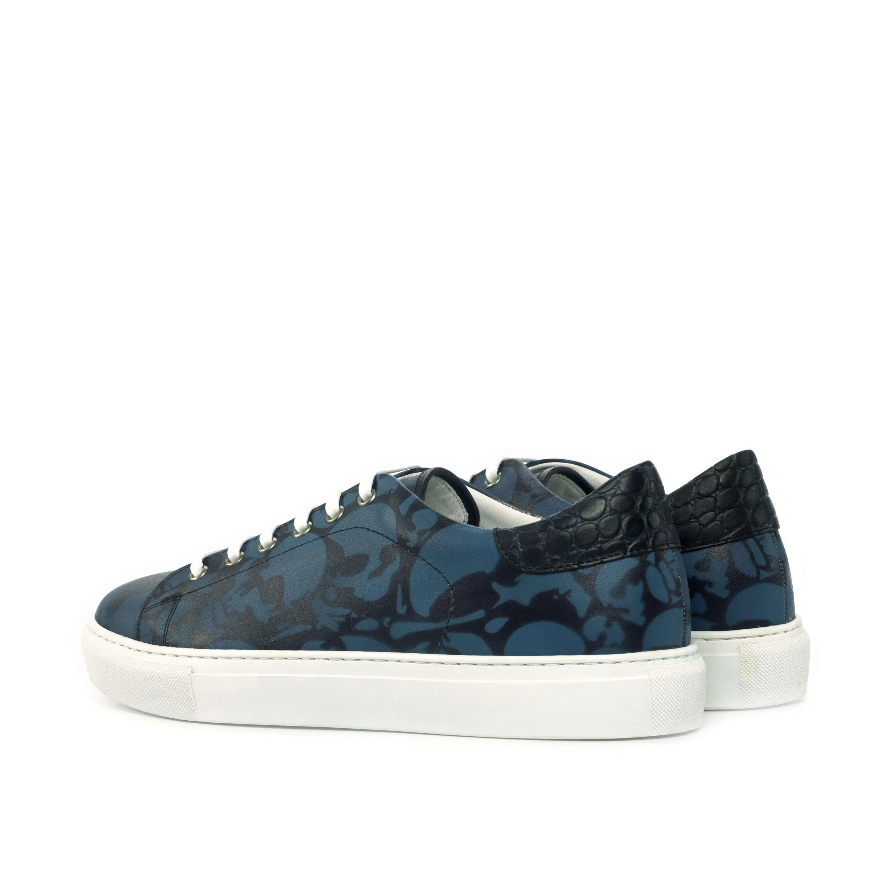 Blue patterned leather Adramalish trainer sneaker