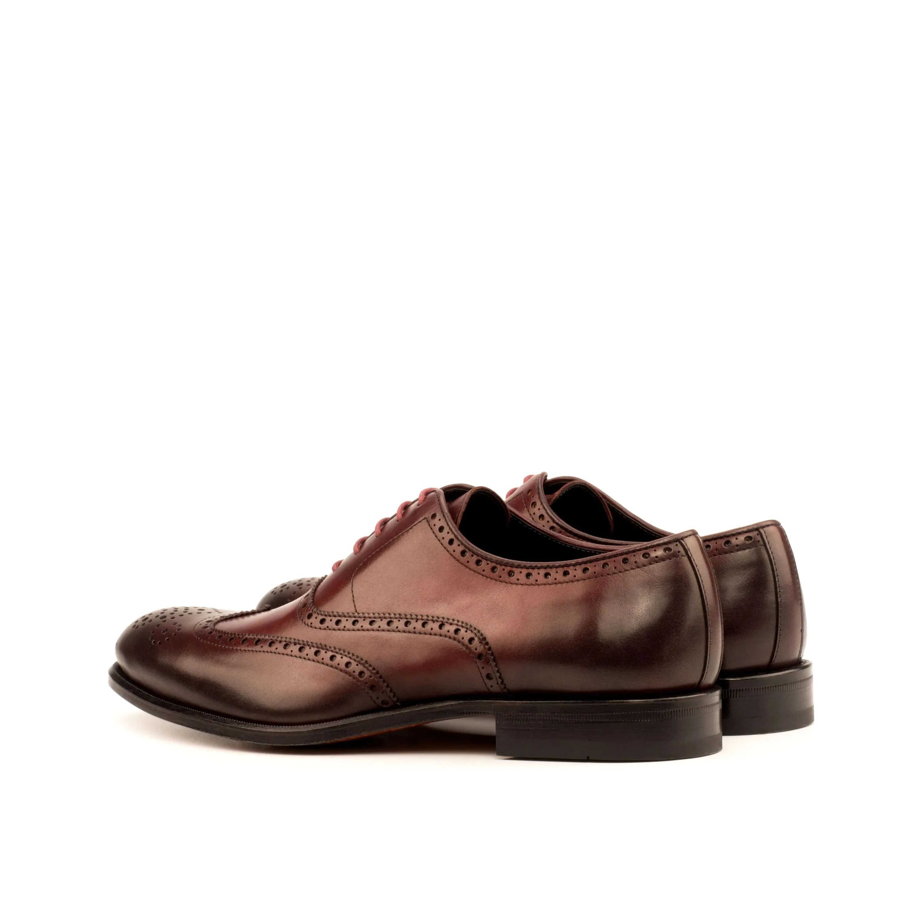 Pair of brown leather Ahote full brogue shoes for men