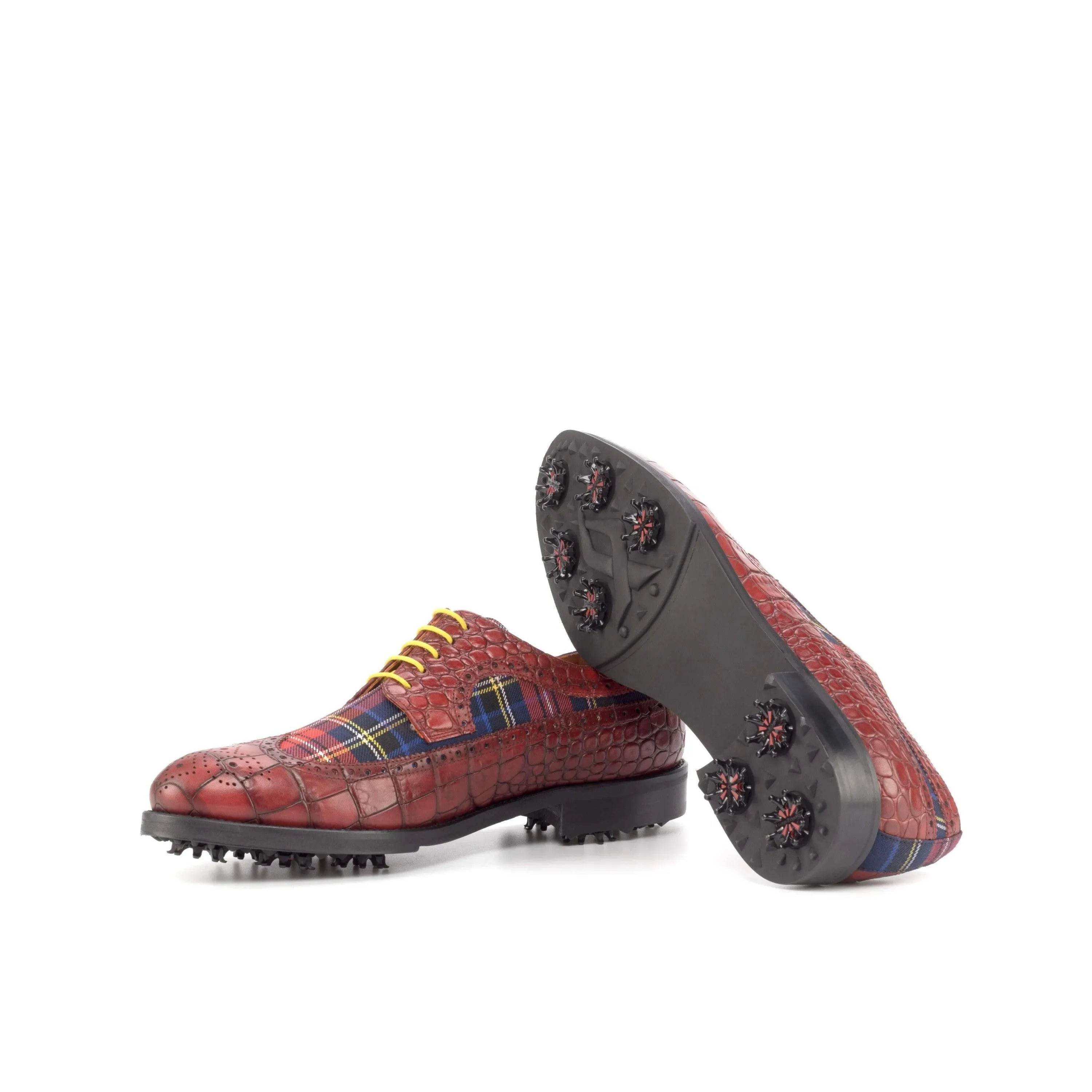 Red plaid Aldorado Longwing Blucher Golf Shoes II