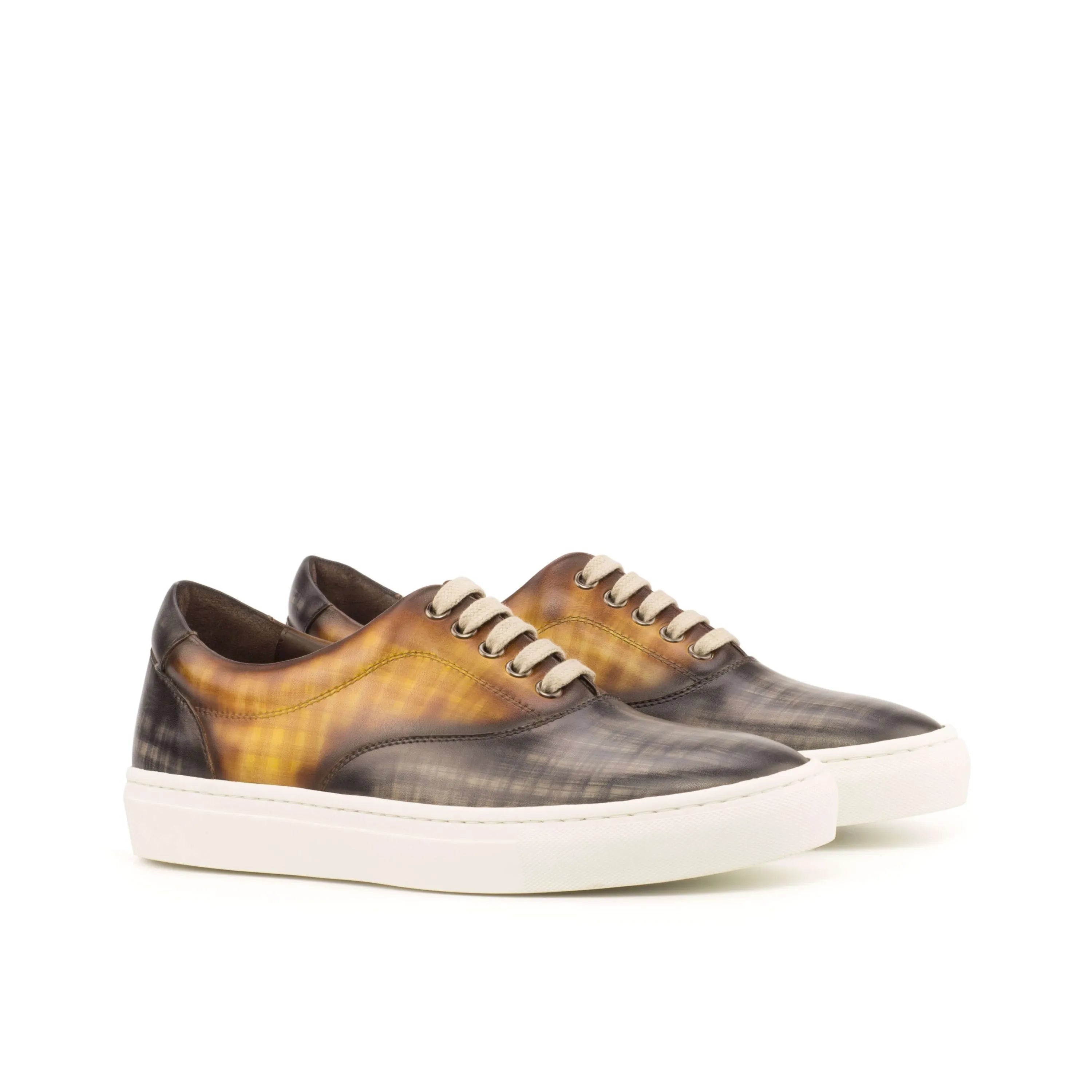 Alex Top Sider Patina Sneaker with leather upper and white soles