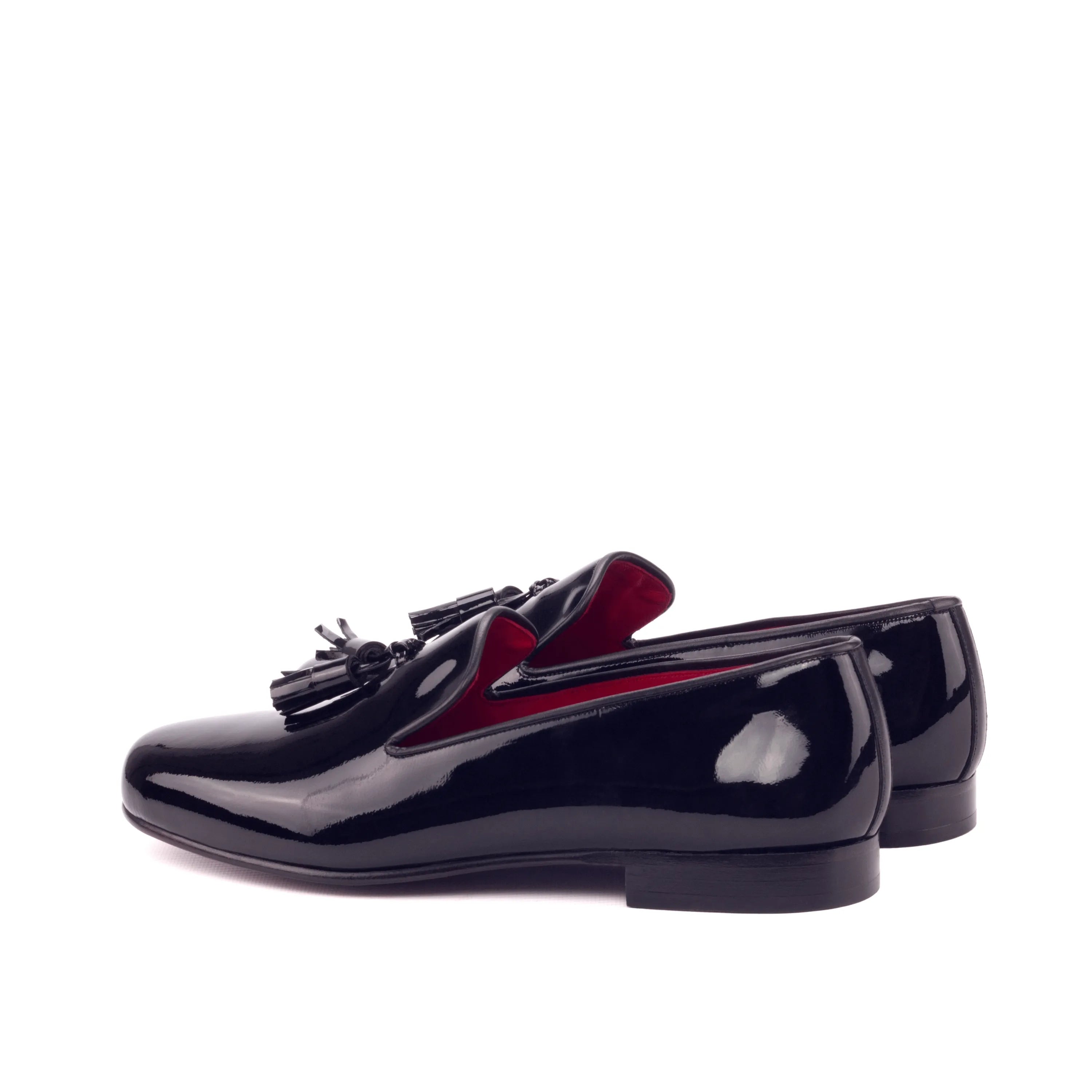 Shiny black tassel Amuso Wellington slip on II loafers