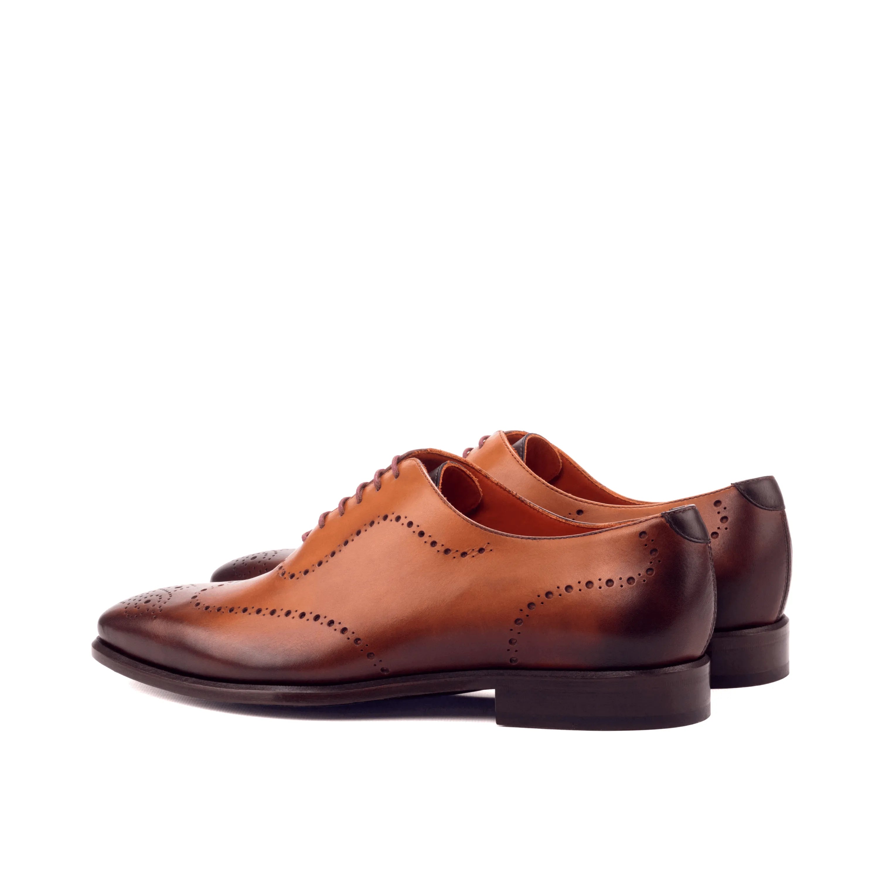 Brown leather brogue Andrios wholecut shoes II back view