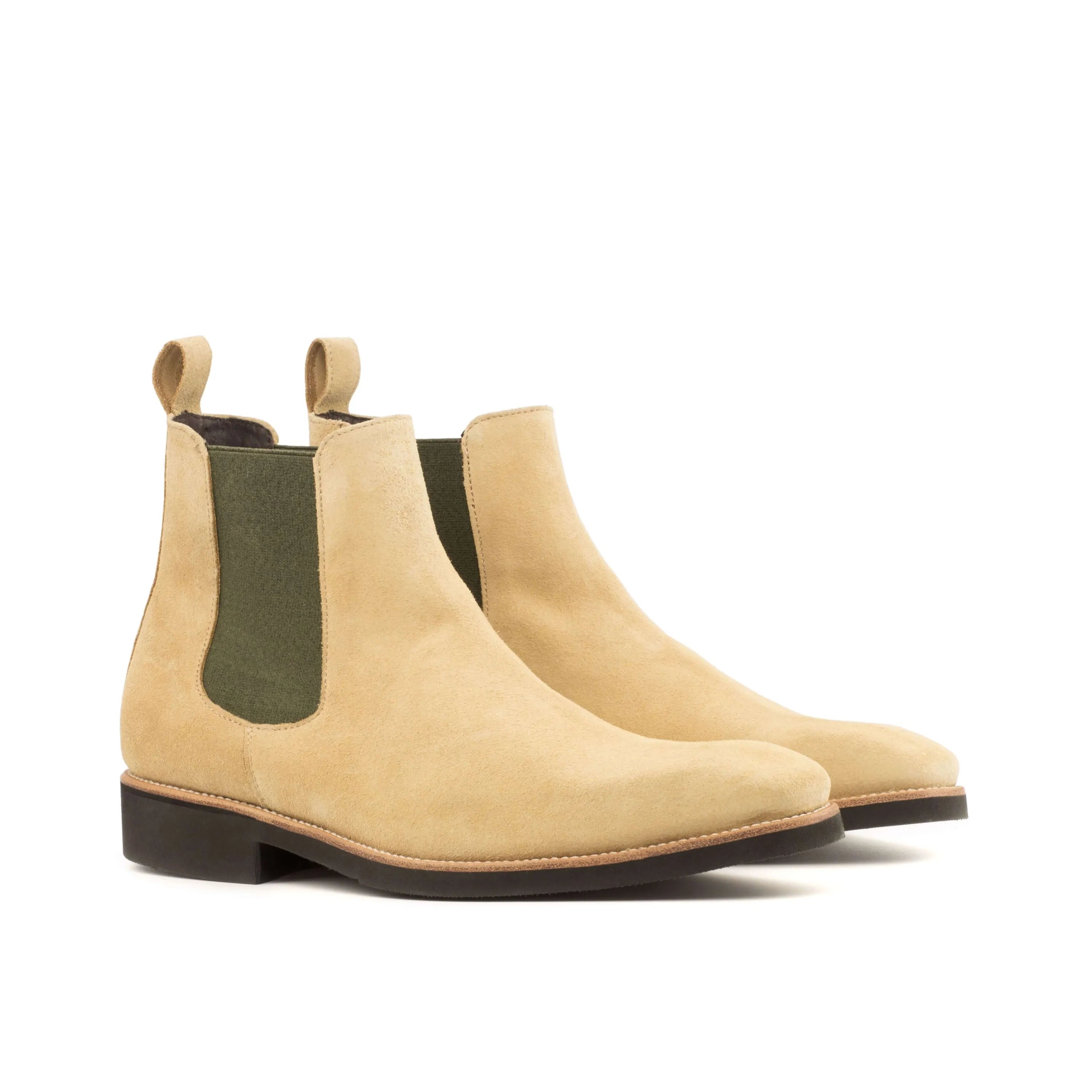 Beige suede Anoki Chelsea Boots back view