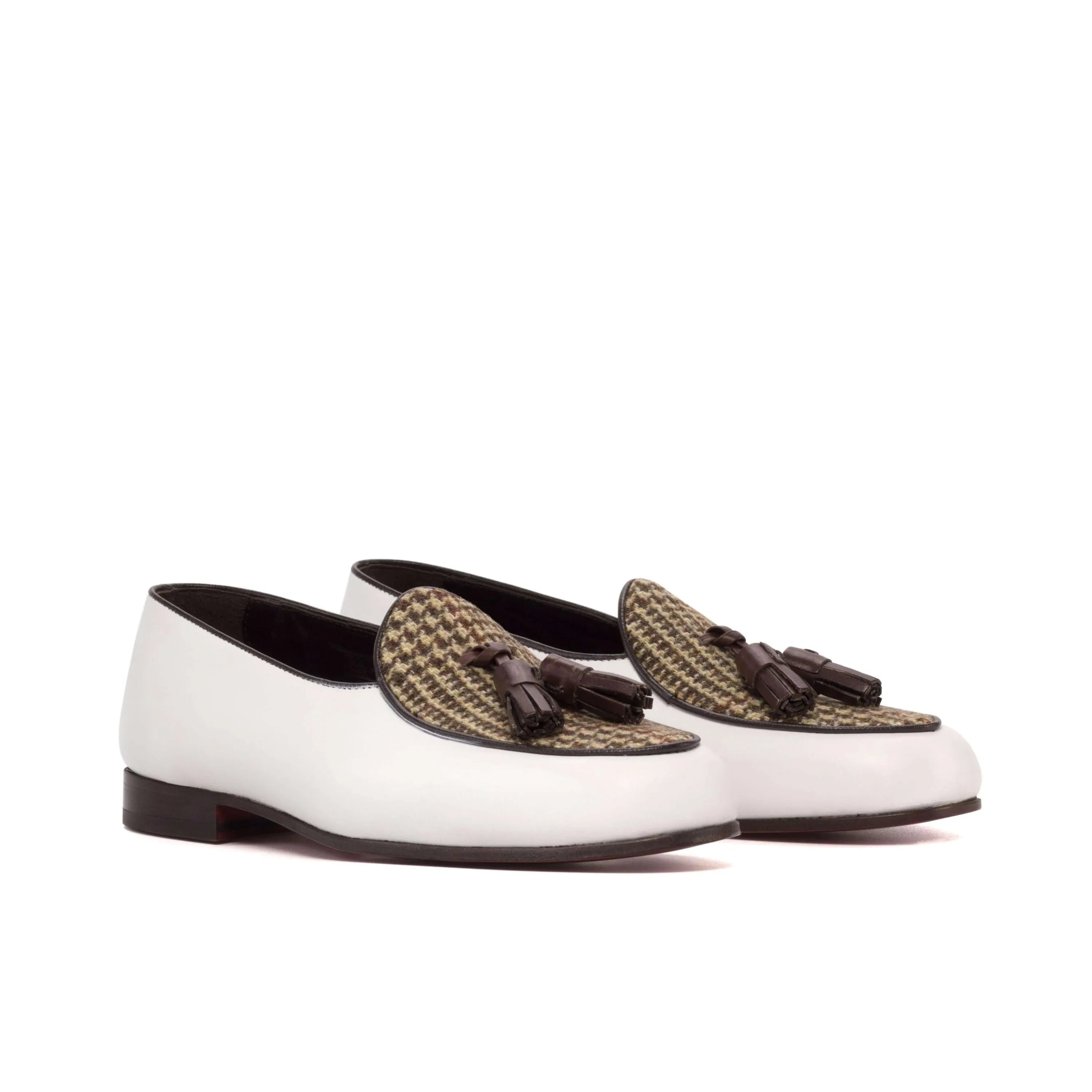 White leather tassel Aristo Belgian Slipper II loafers