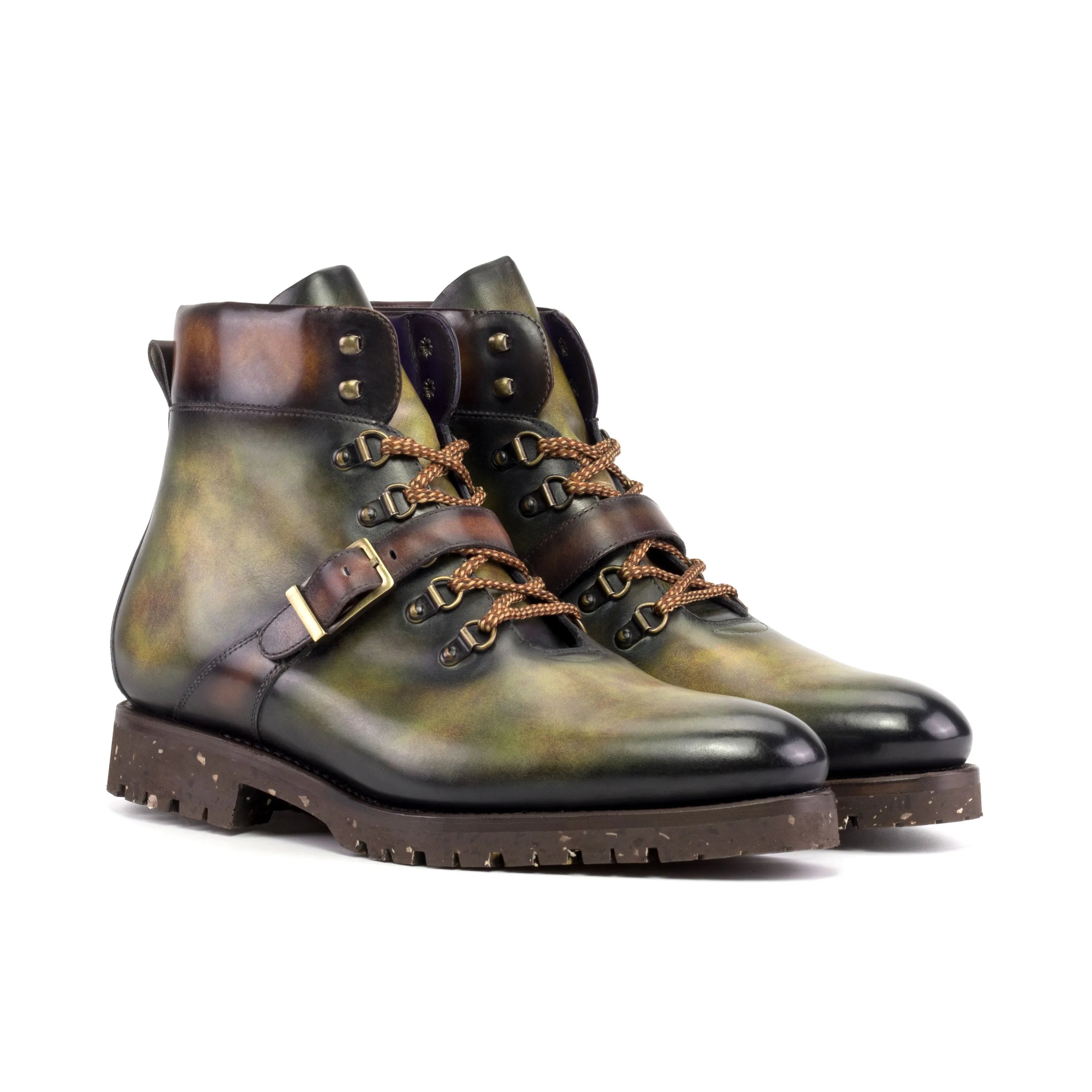 Avalanch Patina hiking boots with leather buckles