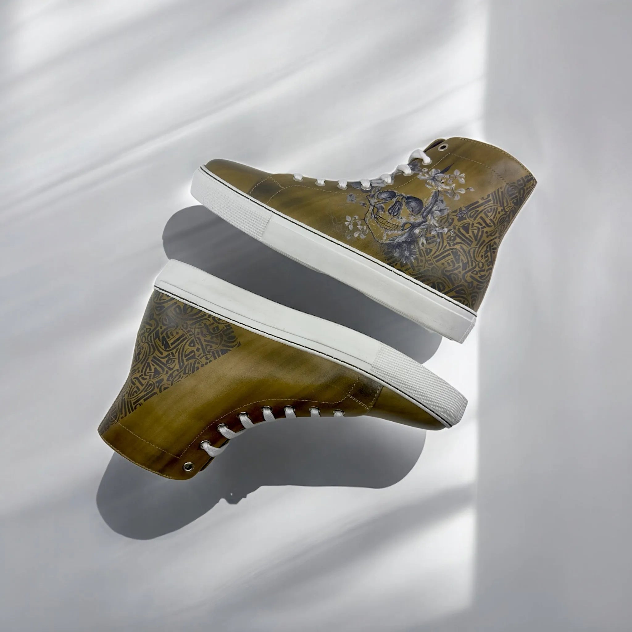 Olive green Awake Americana high calf leather high-top sneaker boot