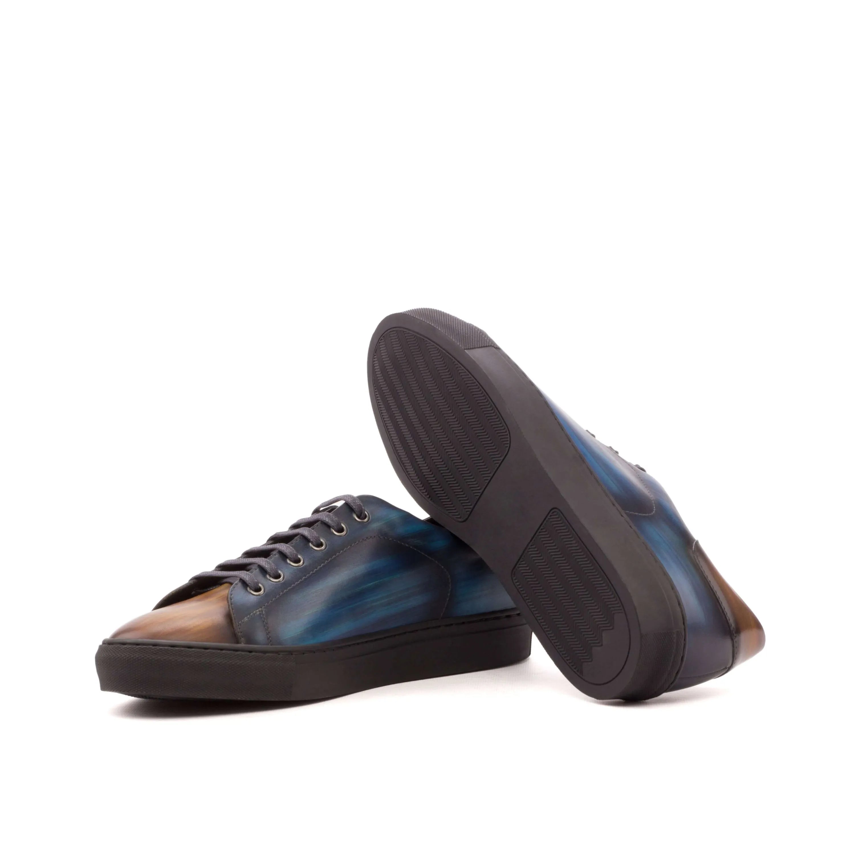 Azat trainer patina sneaker with two-toned leather detail