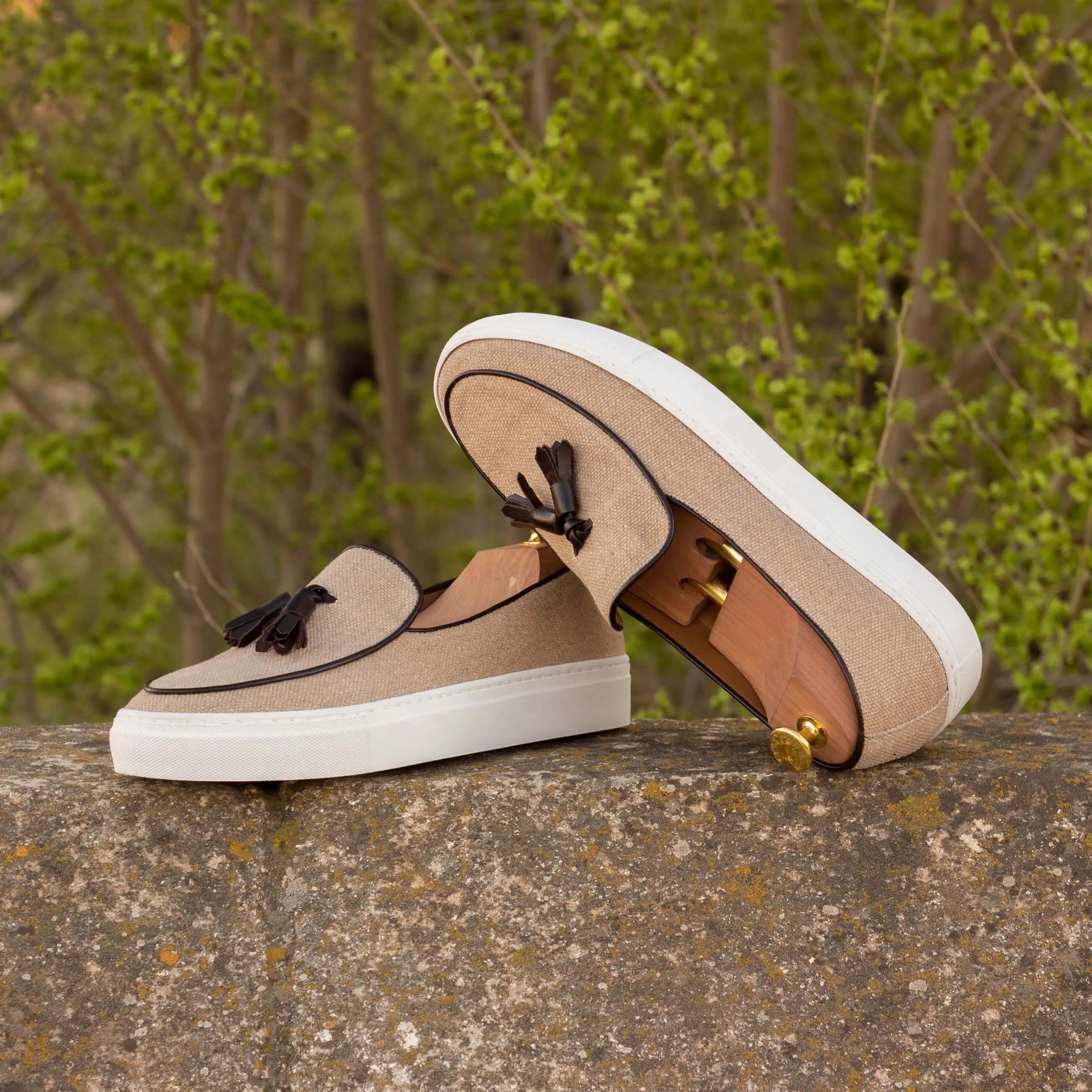 Bardot Belgian sneaker tan suede tassel Belgian loafer