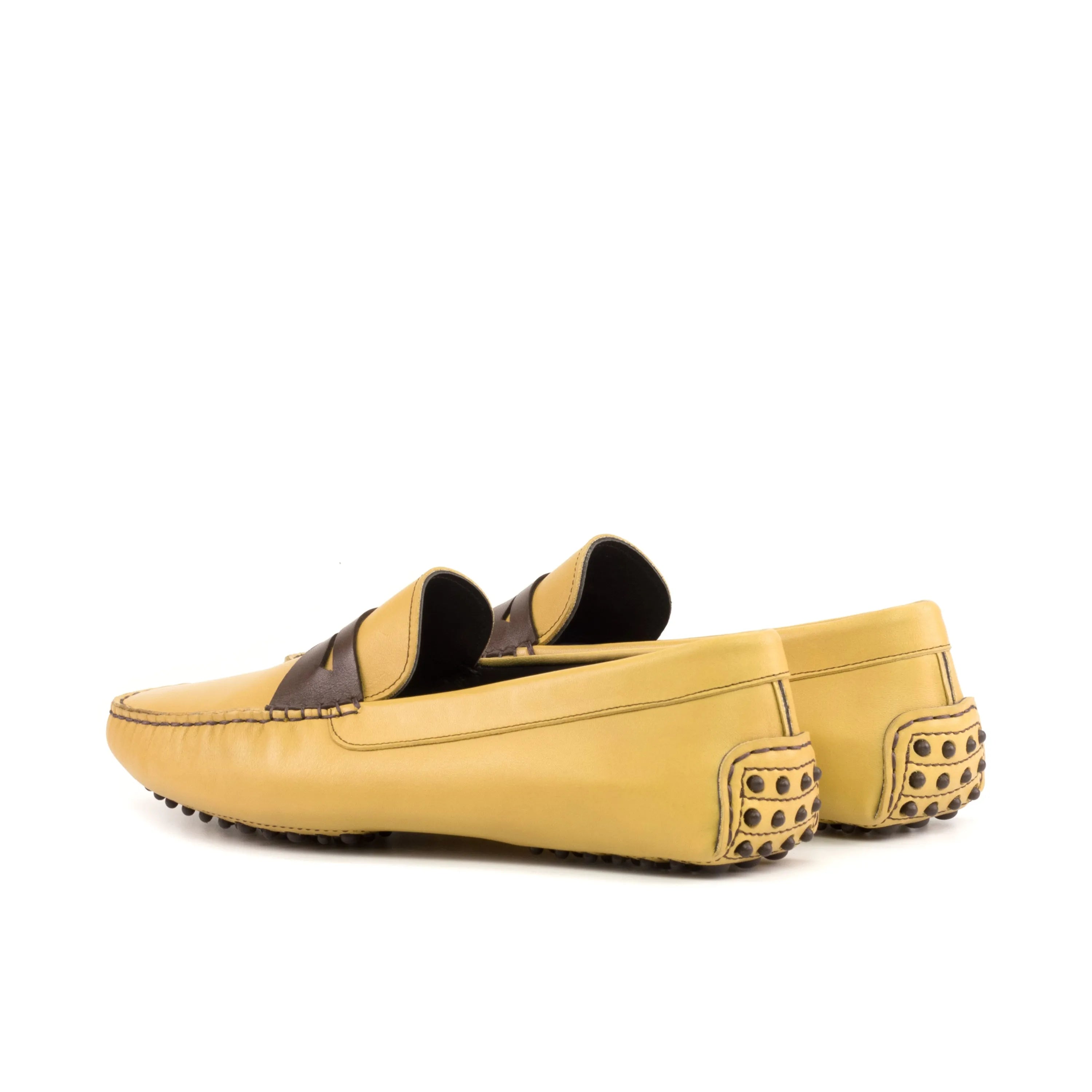 Bellatrix Driver II yellow nappa Italian leather loafers