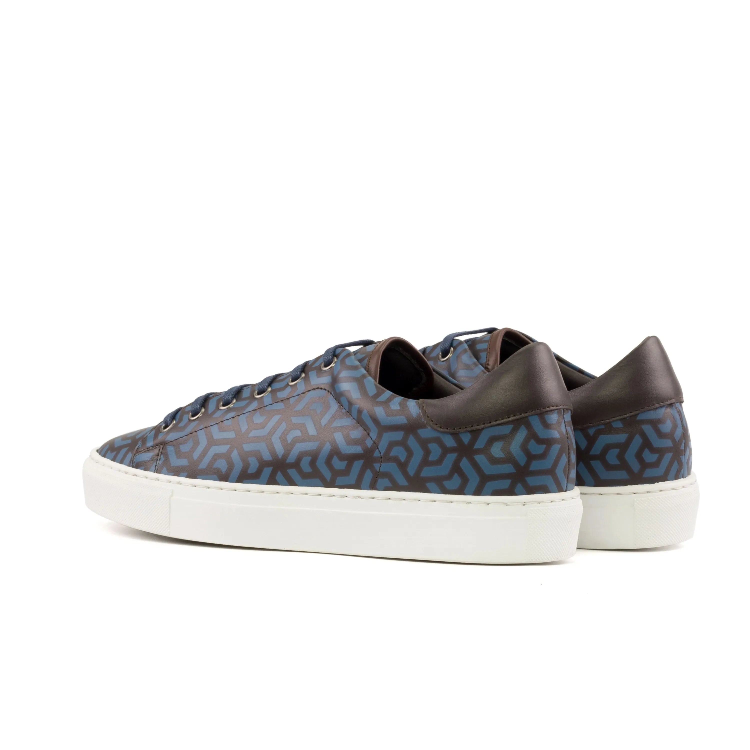 Braska trainer sneaker with patterned leather detail