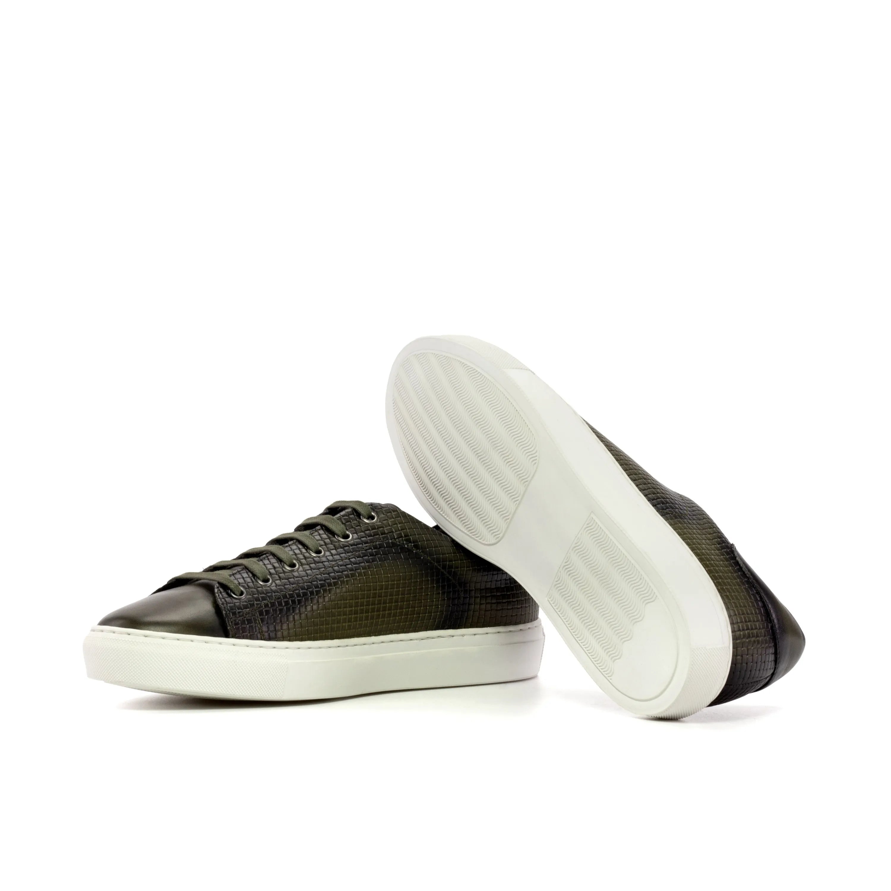 Pair of textured leather CapaThree Trainer Sneaker II