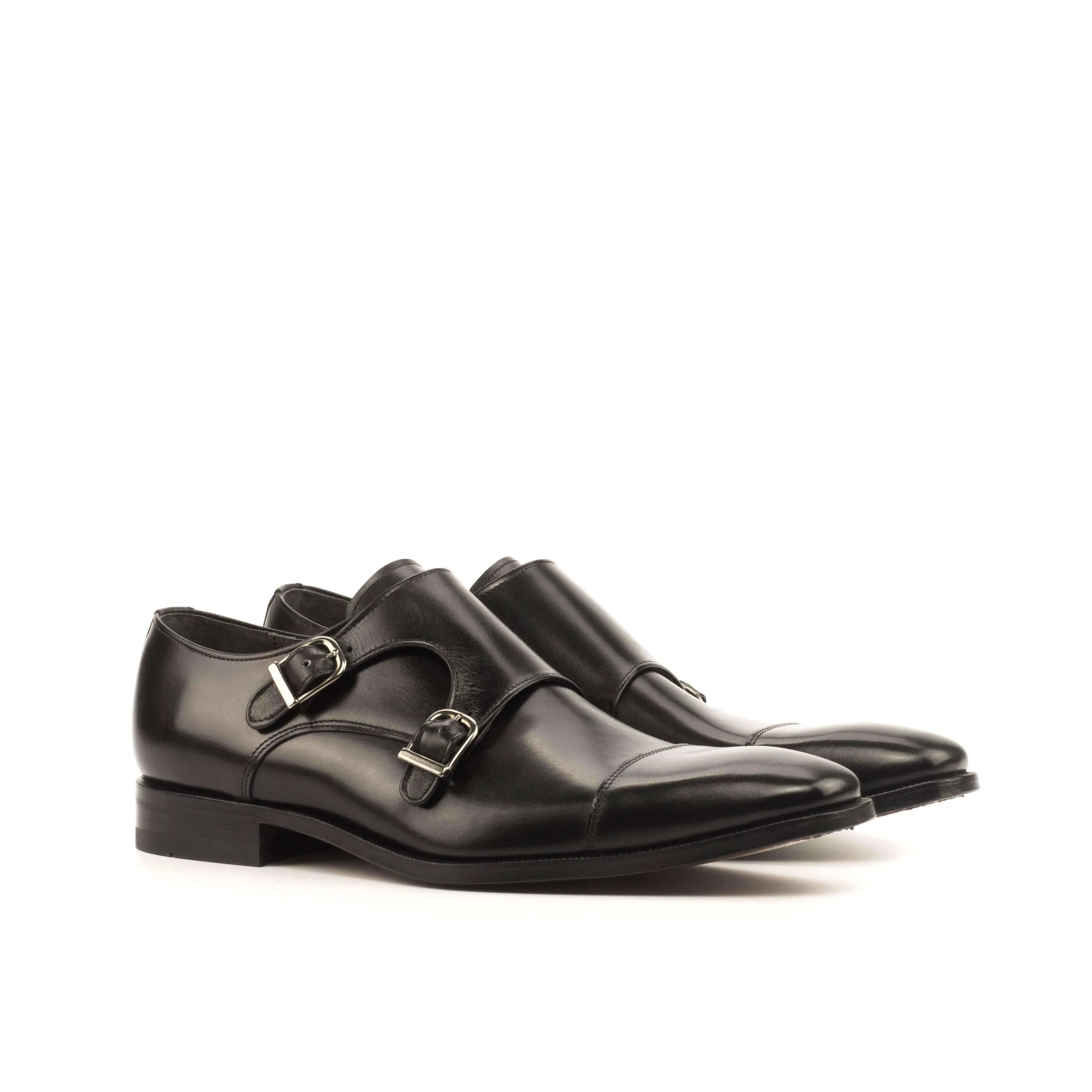 Cayton Double Monk II pair of black leather double monk shoes