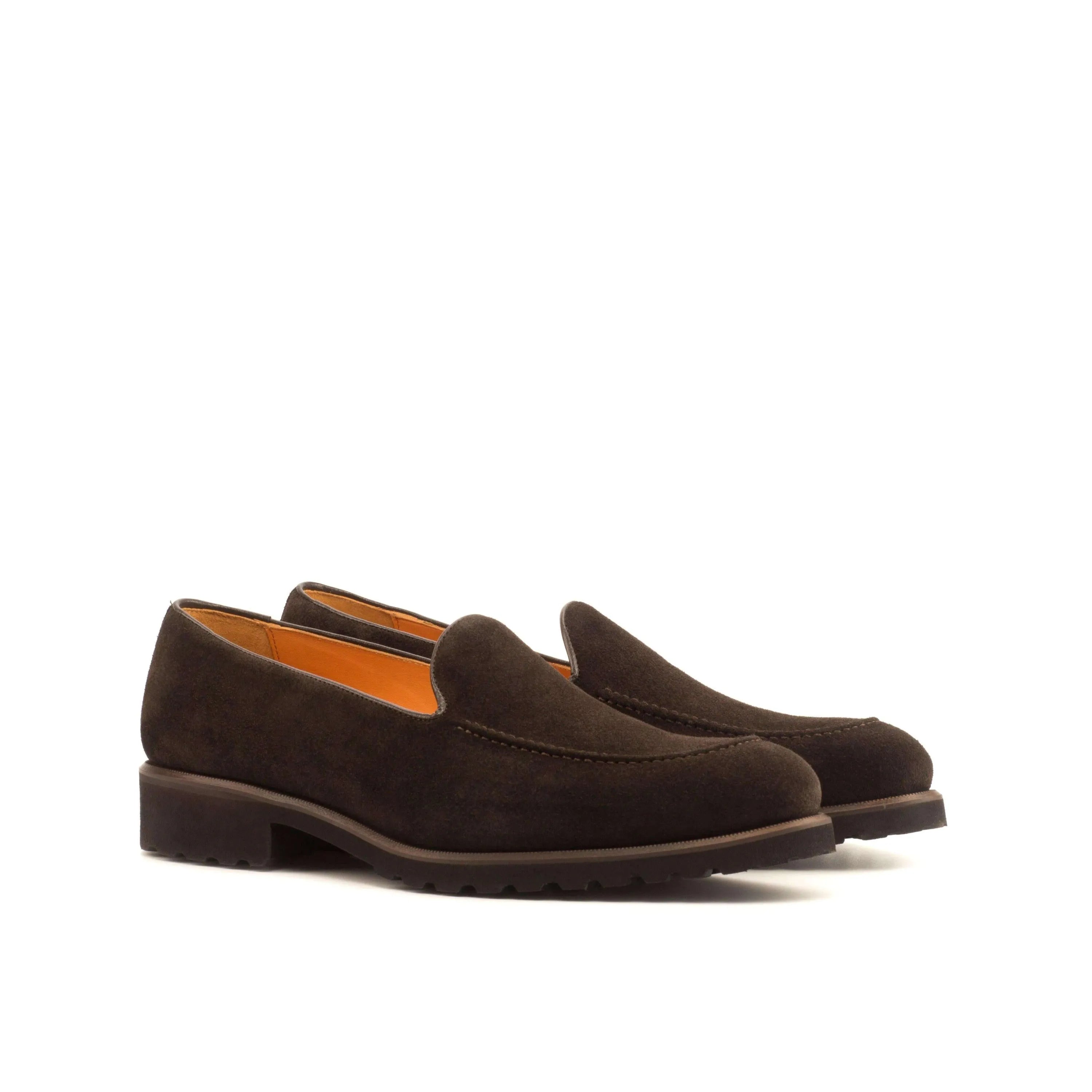 Chahta loafers II in dark brown suede with rounded toe