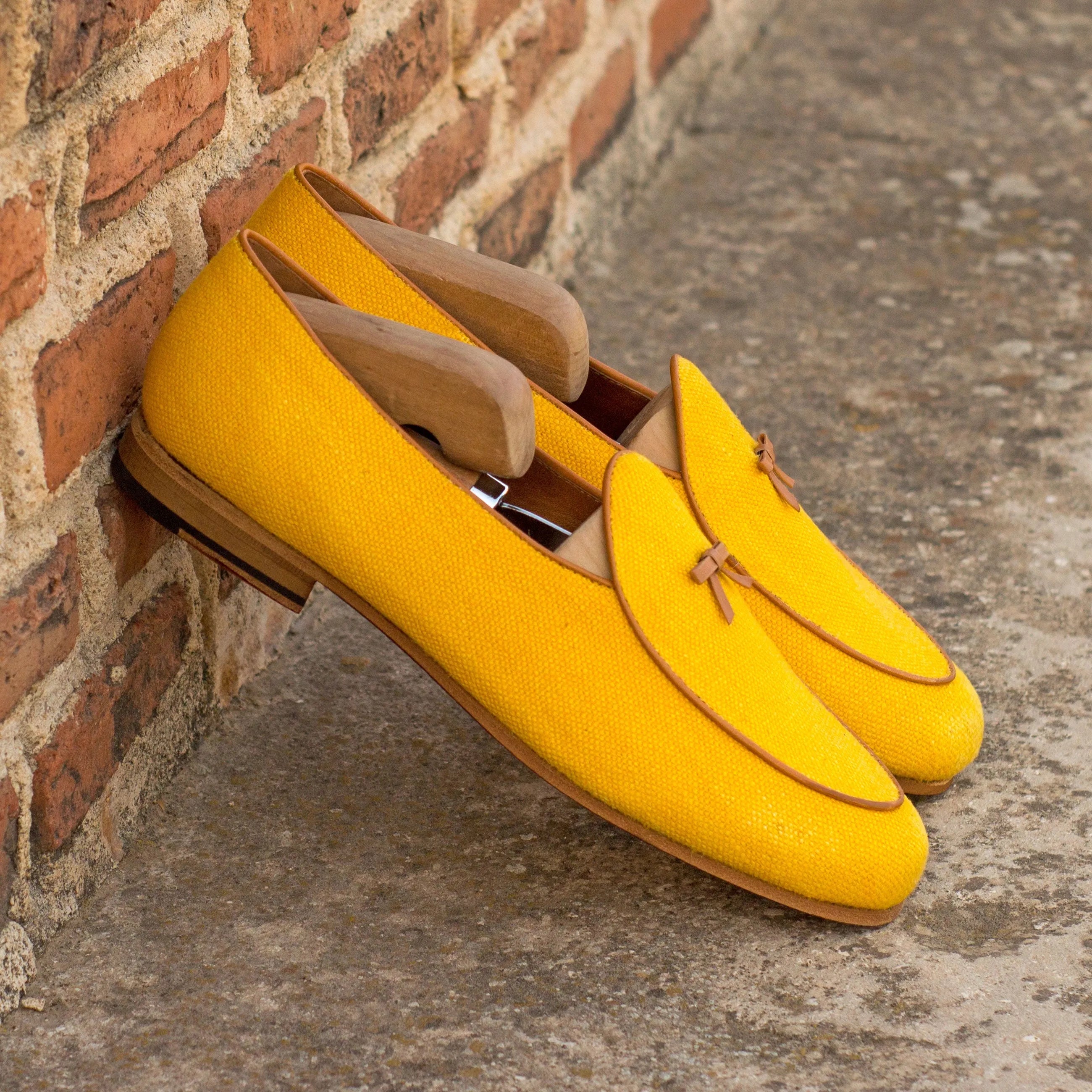 Chami Belgian slipper yellow canvas loafers