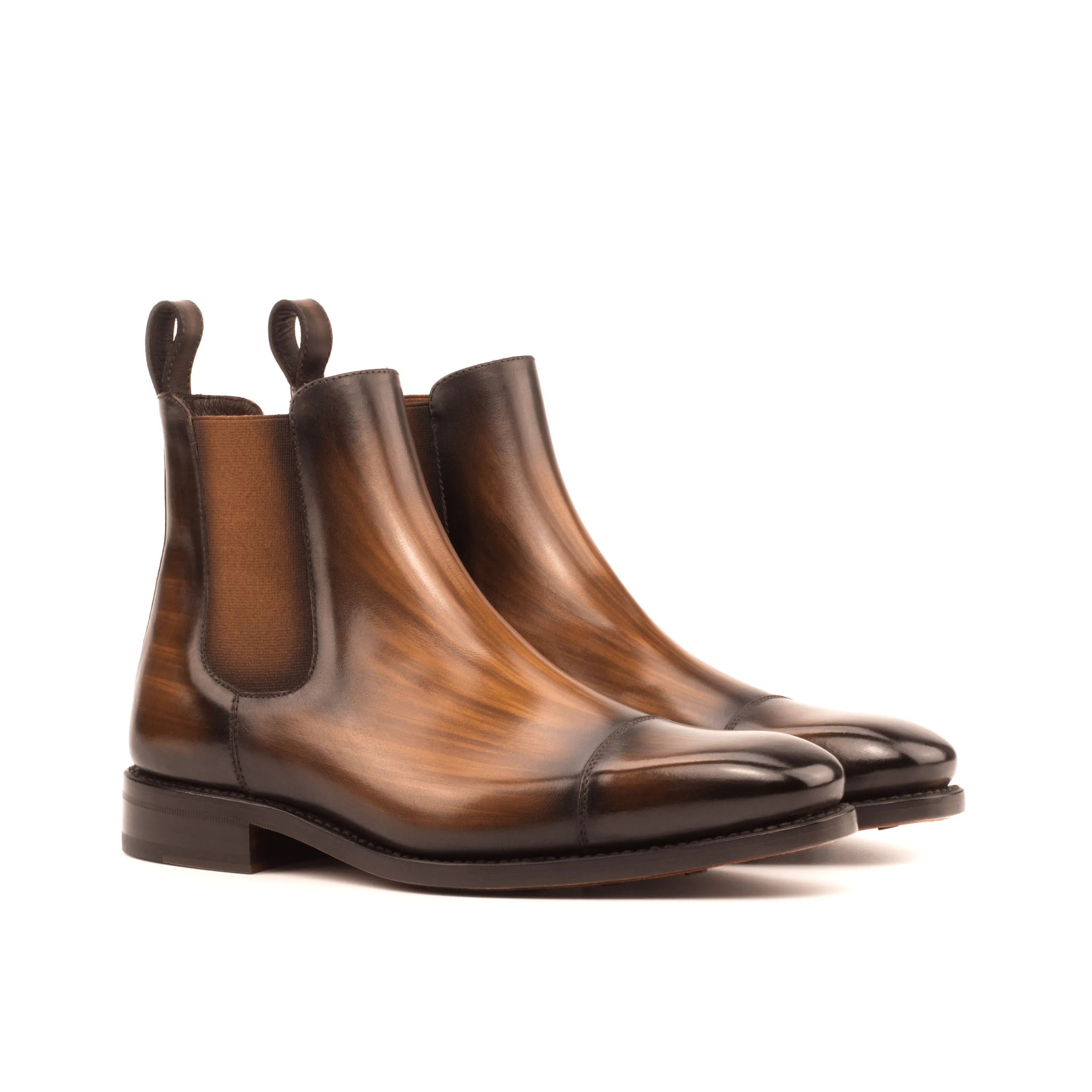 Chayton patina Chelsea boots II in rich brown leather