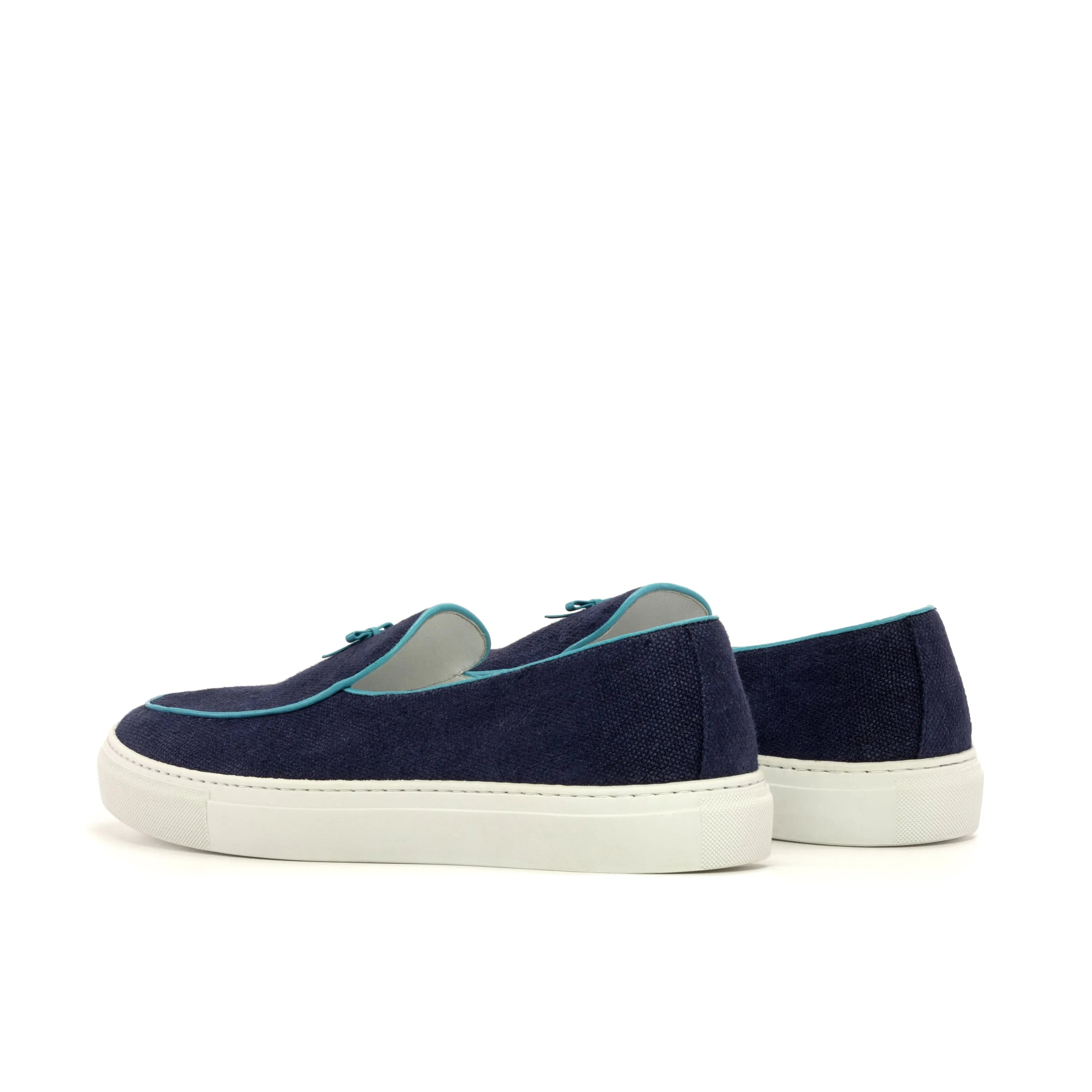 Chronos Belgian Sneaker II navy blue slip-on with white soles