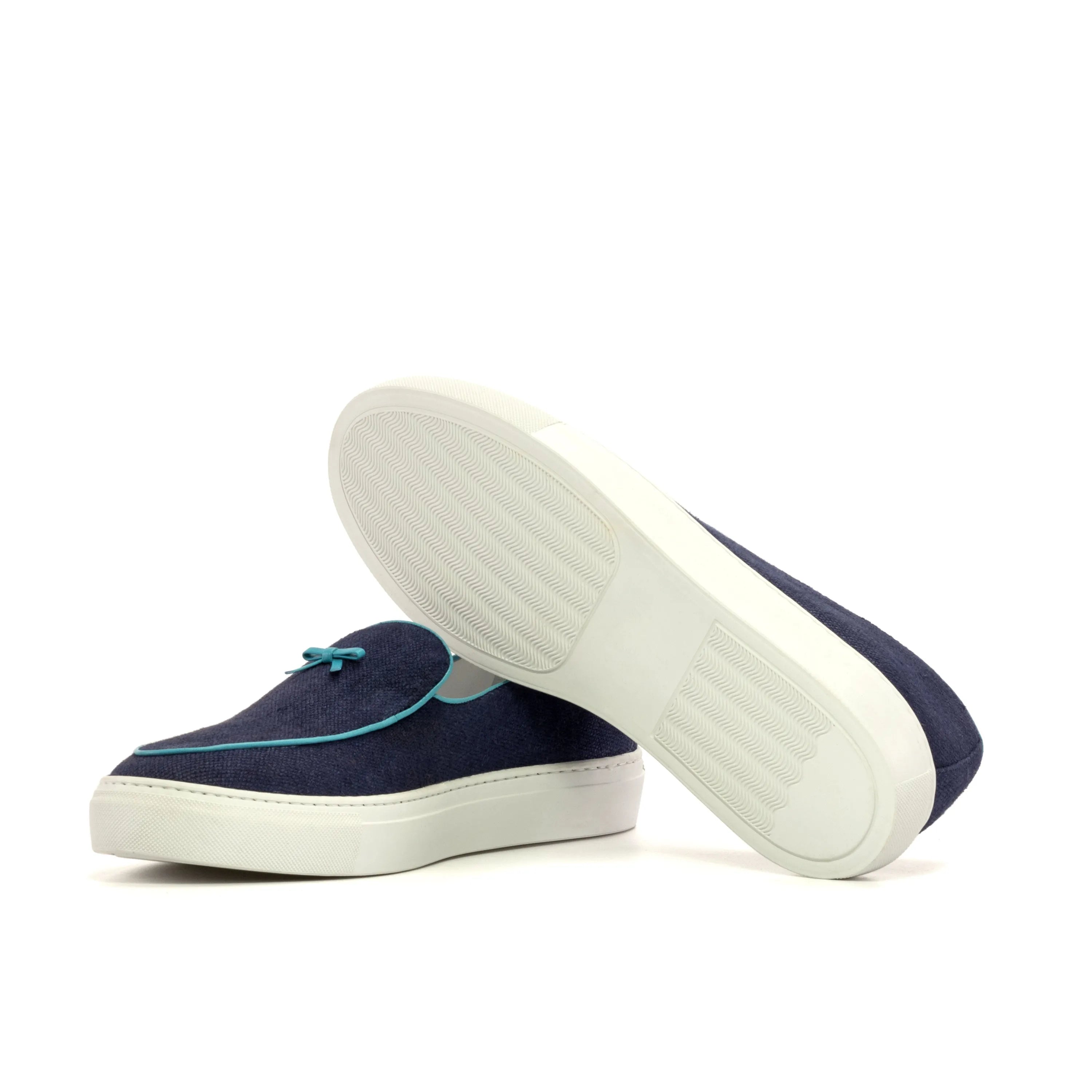Navy suede slip-on Chronos Belgian sneaker back view