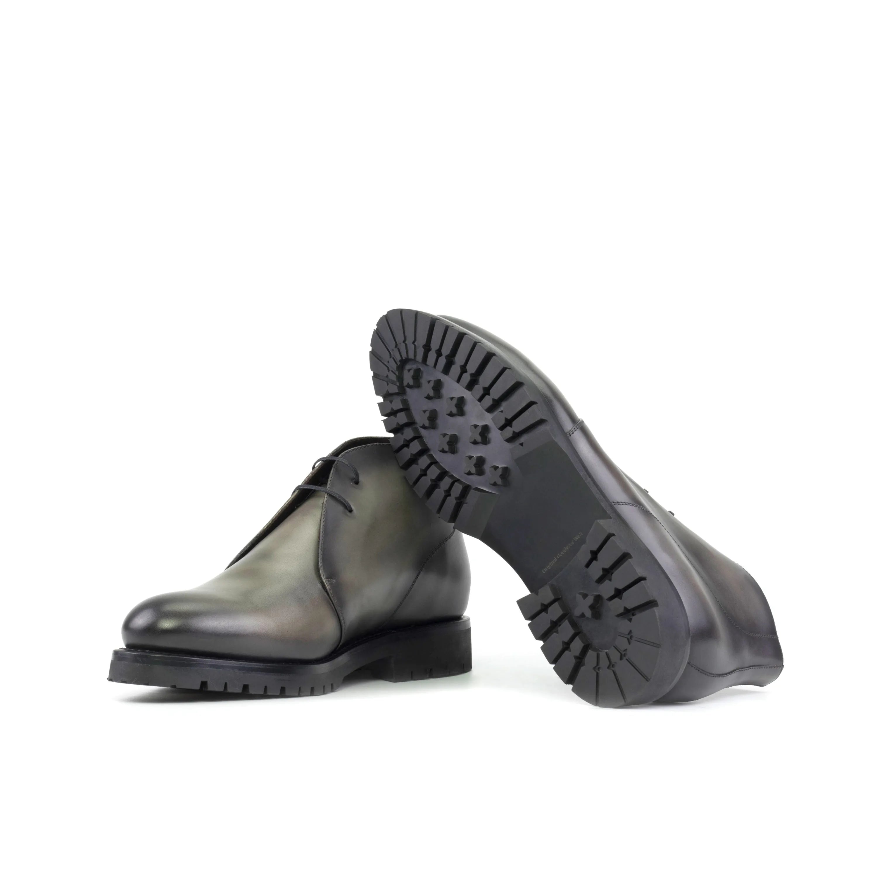 Gray Citizen Chukka boots in leather, fast lane style