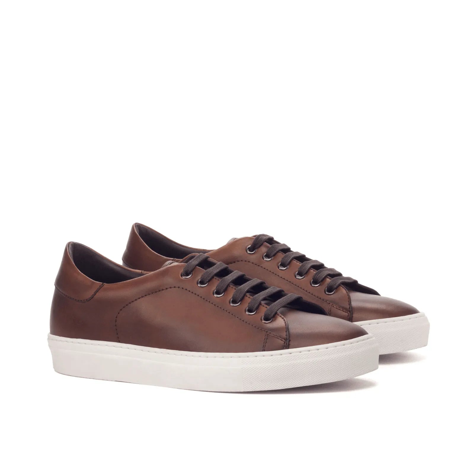 Brown Claus Trainer sneaker in leather, back view