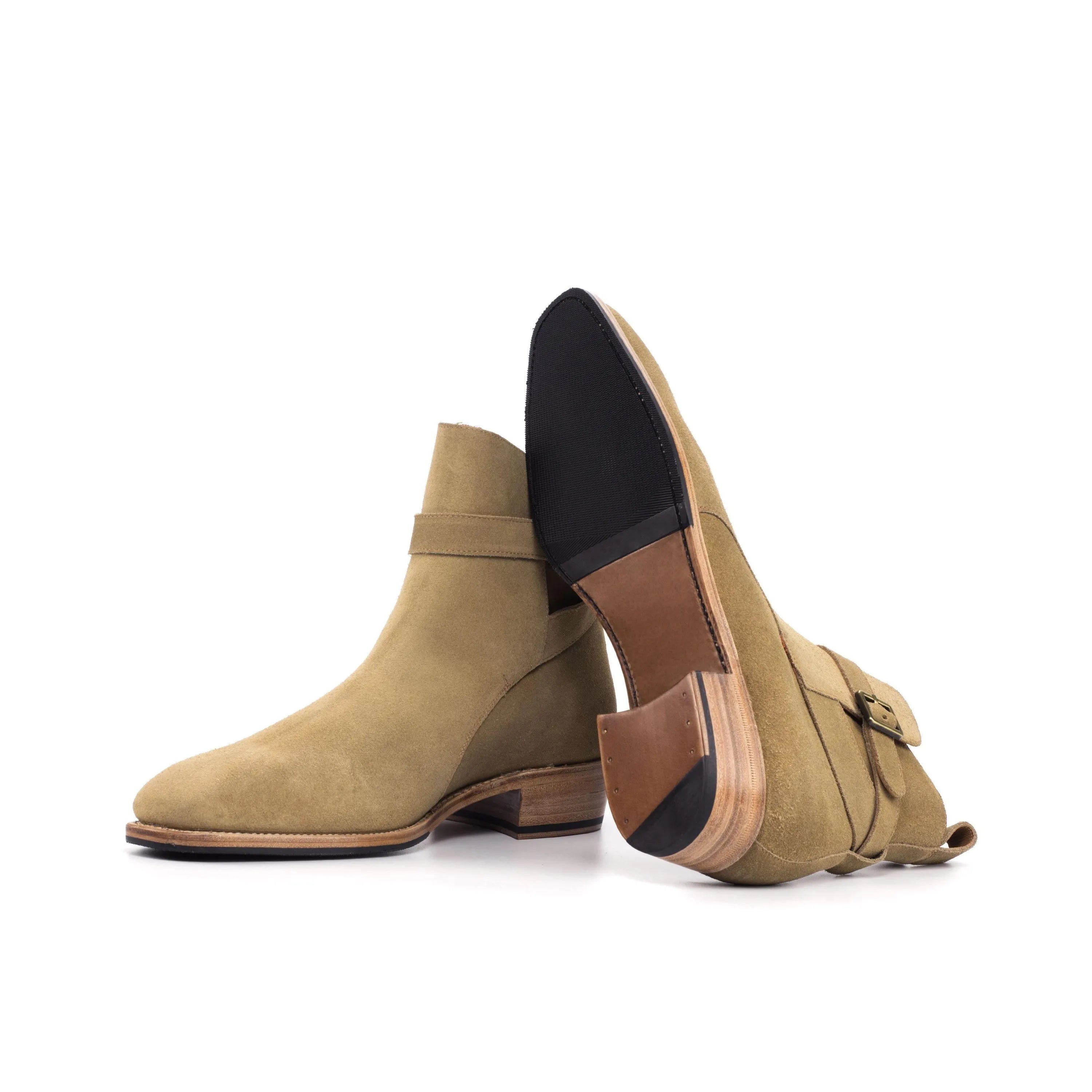 Tan suede ankle Dany Jodhpur Boots II back view