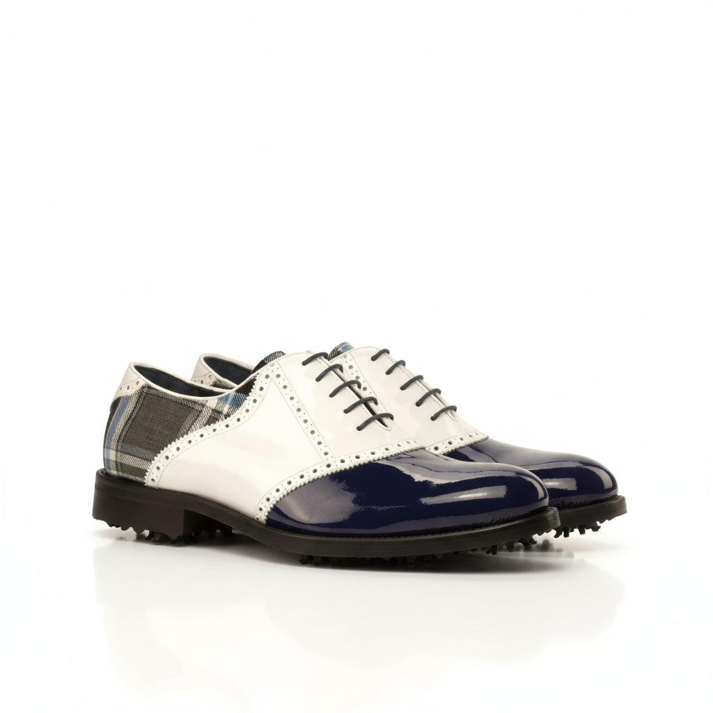 Darius Saddle Golf Shoes II two-tone calf leather golf shoes