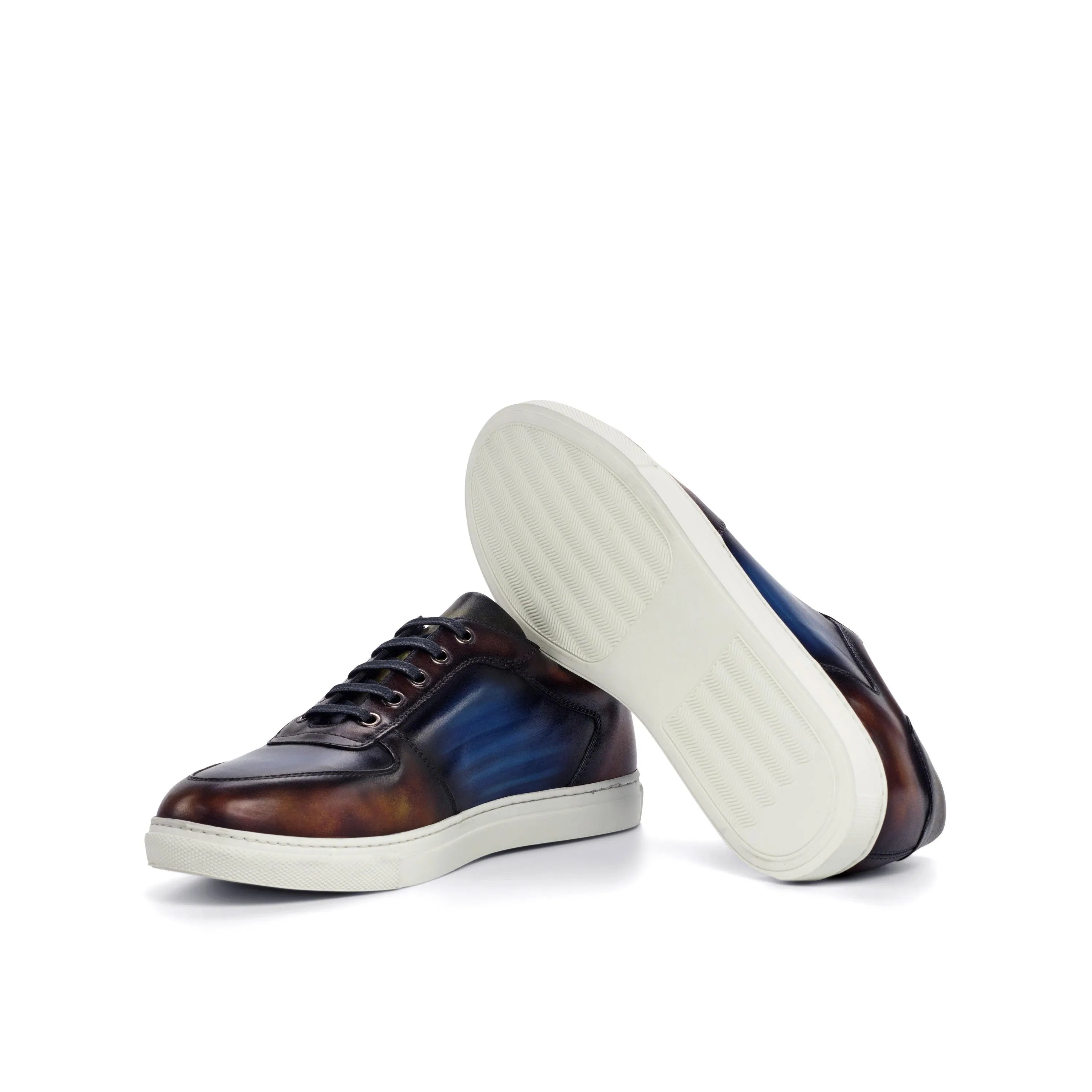 Deen Patina low top leather sneakers with crust patina
