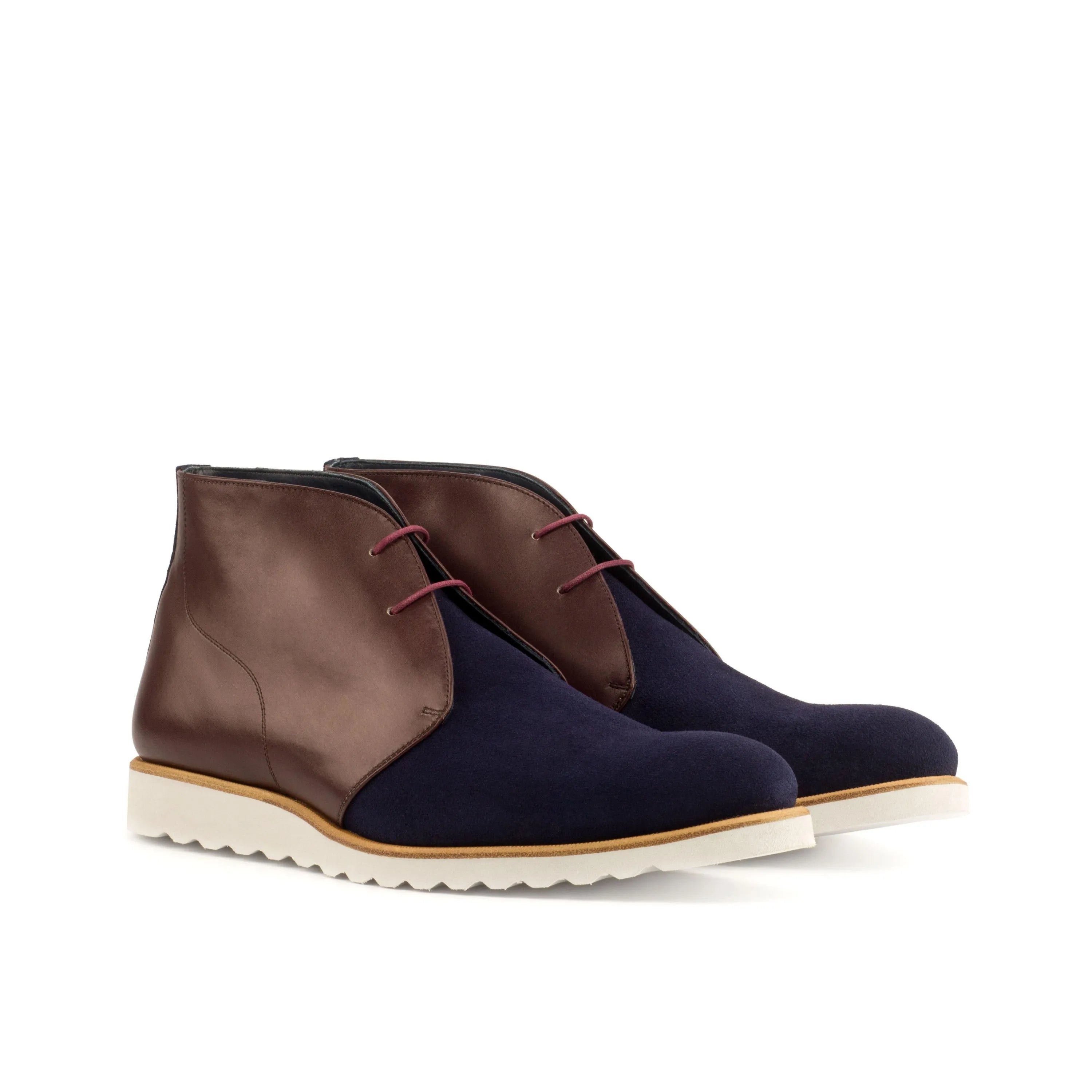 Denne Chukka Boots II two-tone leather and fabric chukka boots