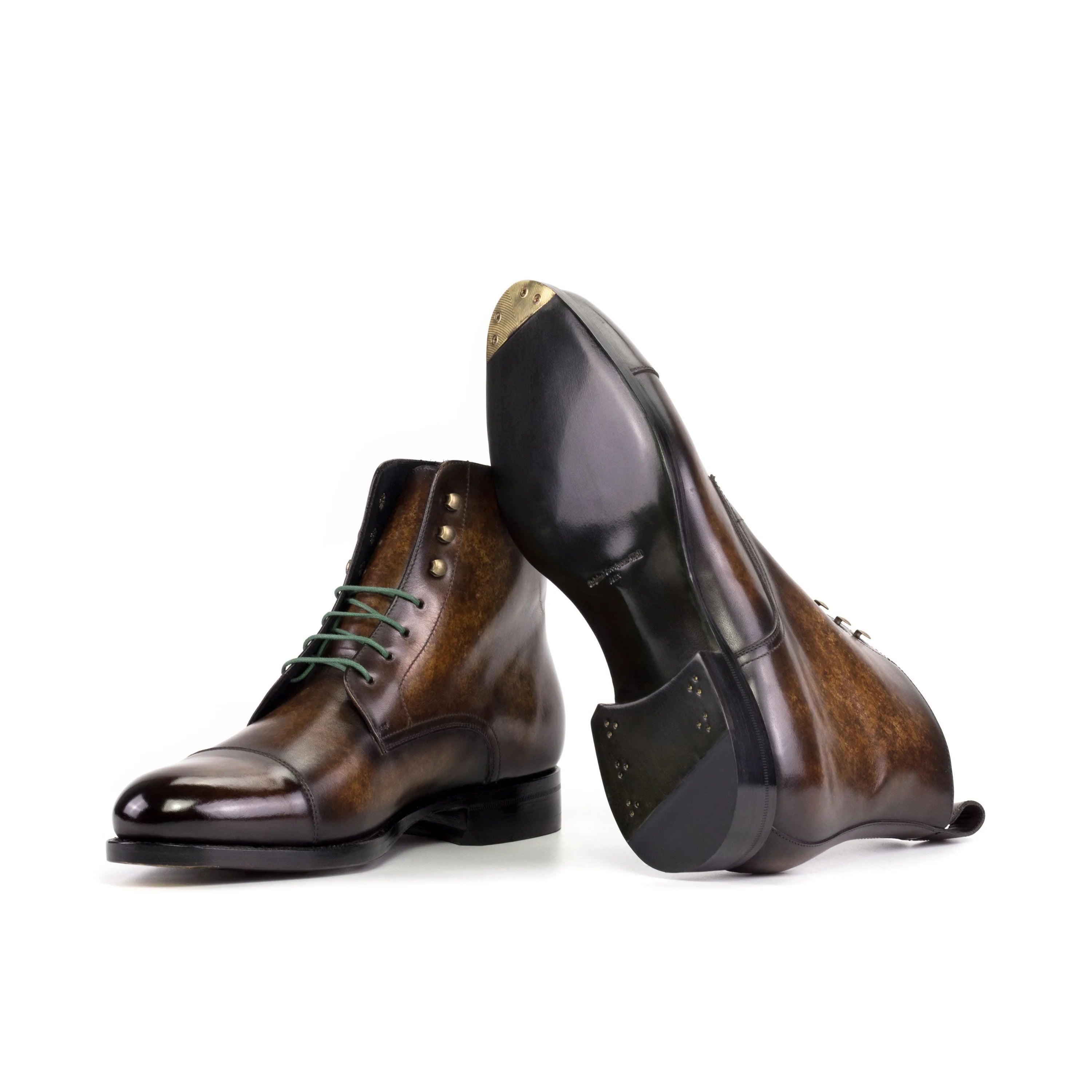 Dimitraios patina jumper boots in brown calf leather with cap toe