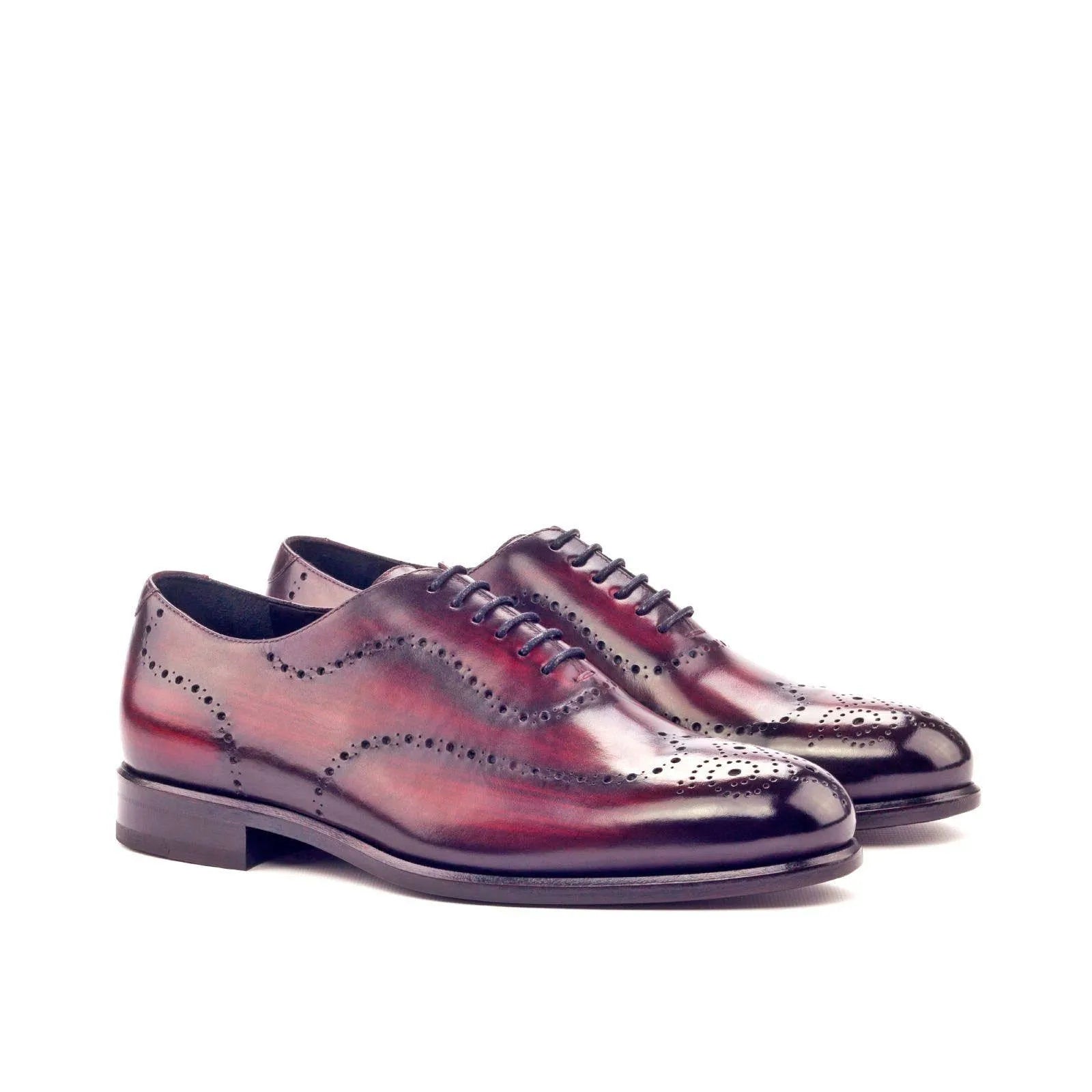 Donny whole cut patina burgundy leather wingtip dress shoes