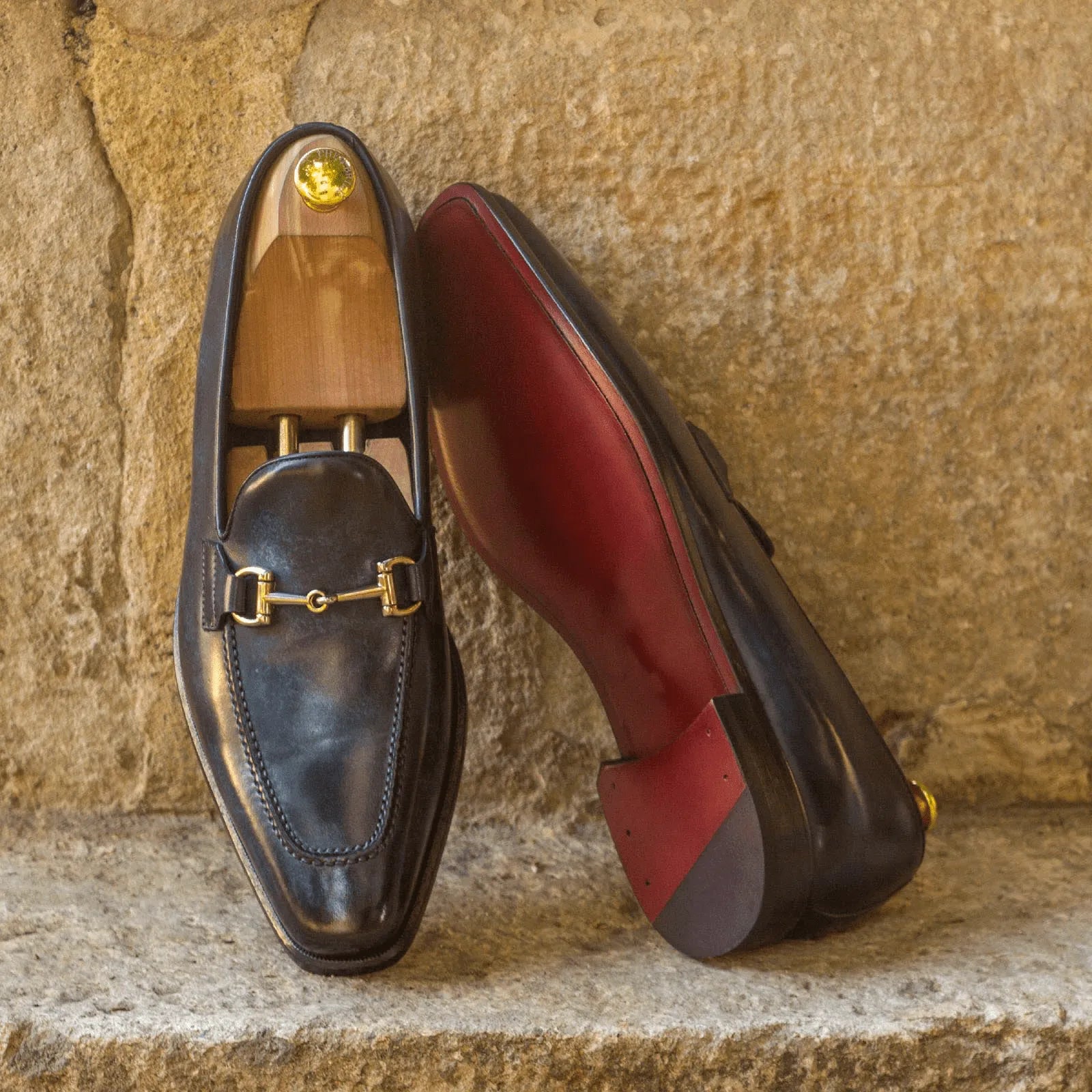 Dre Patina Loafers II with leather upper and red soles