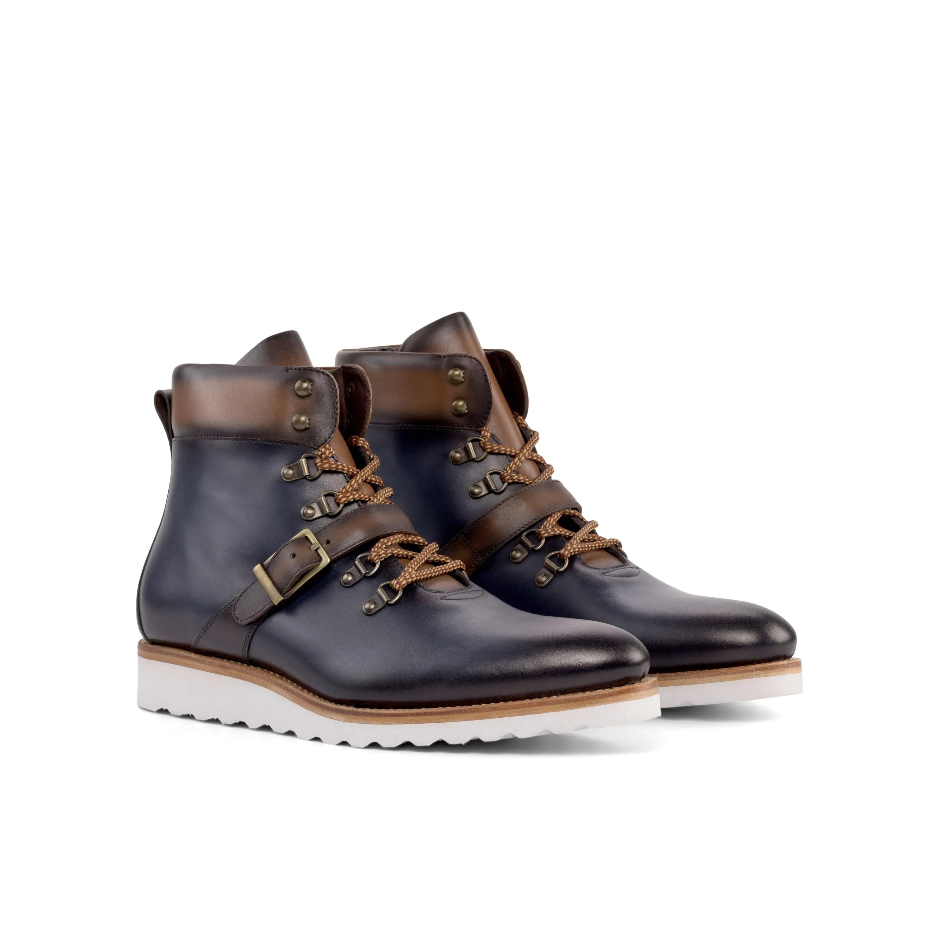 Elbrus hiking boots in brown box calf leather rear view
