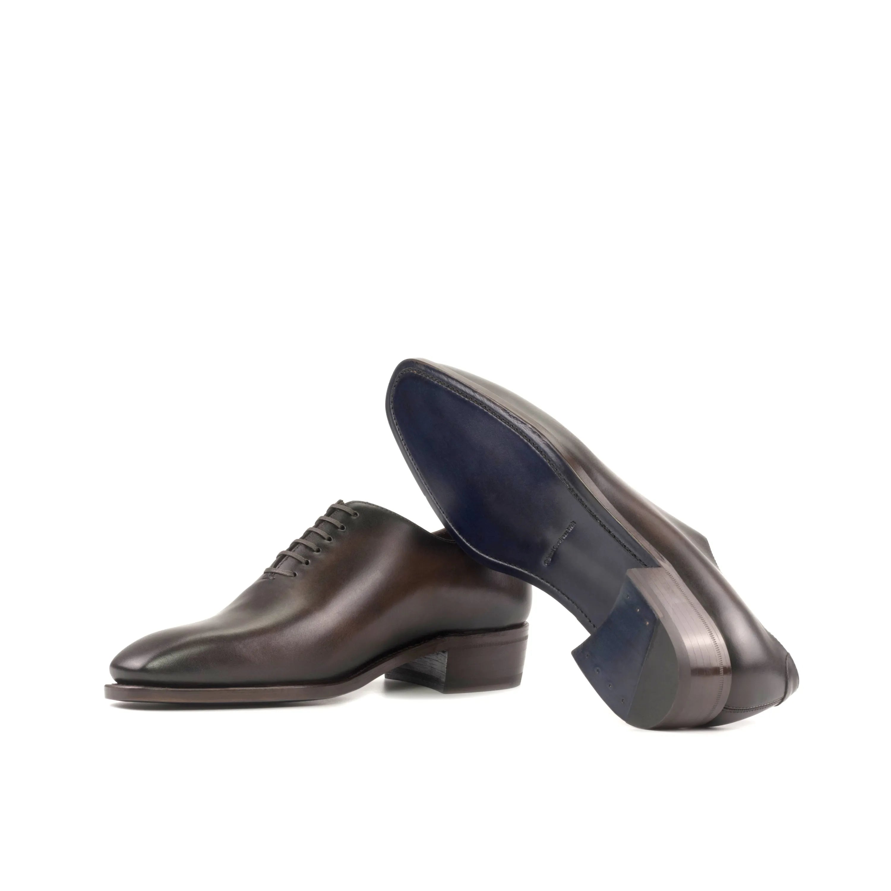 Elio wholecut shoes brown leather dress shoes back view