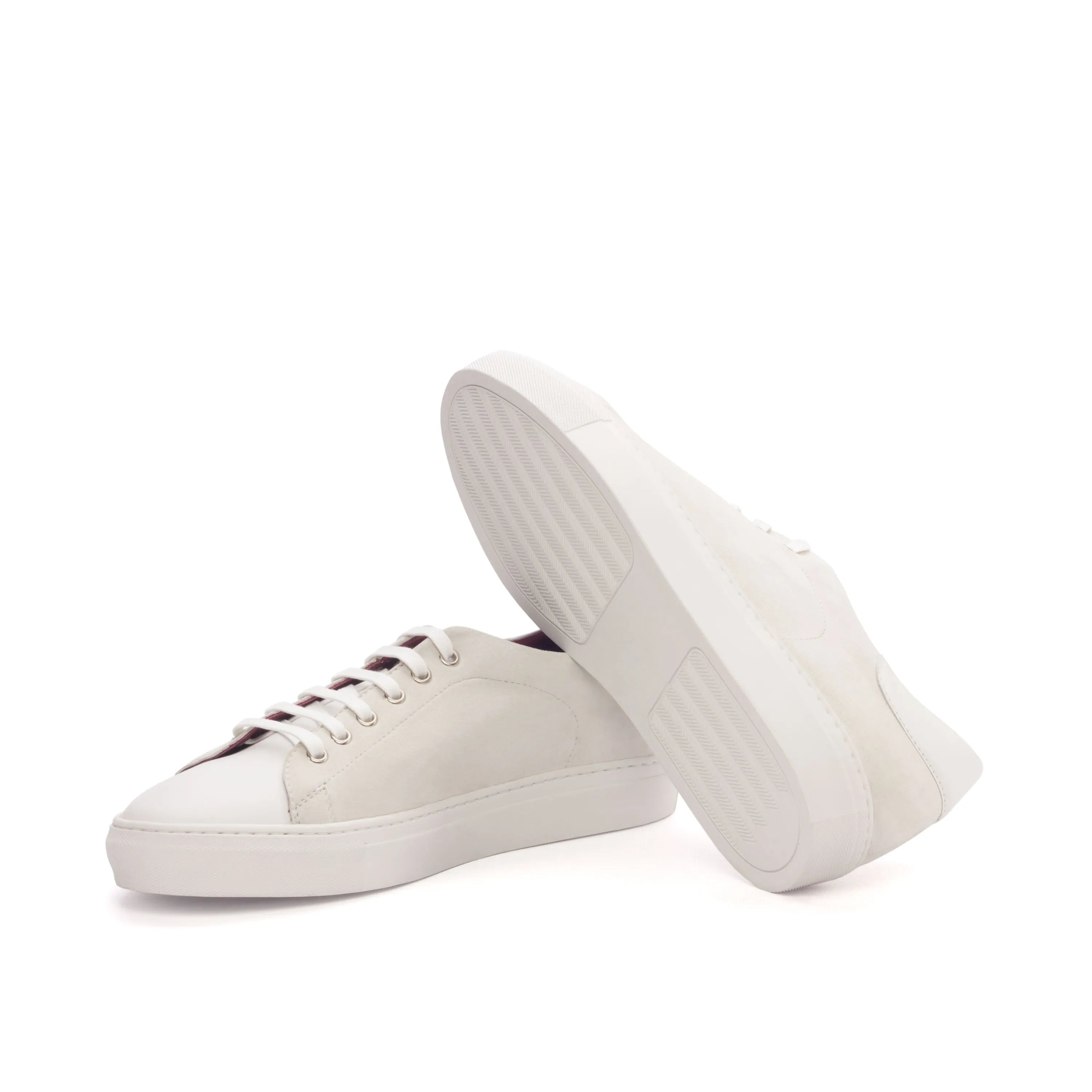 Pair of white leather Evander trainer sneakers