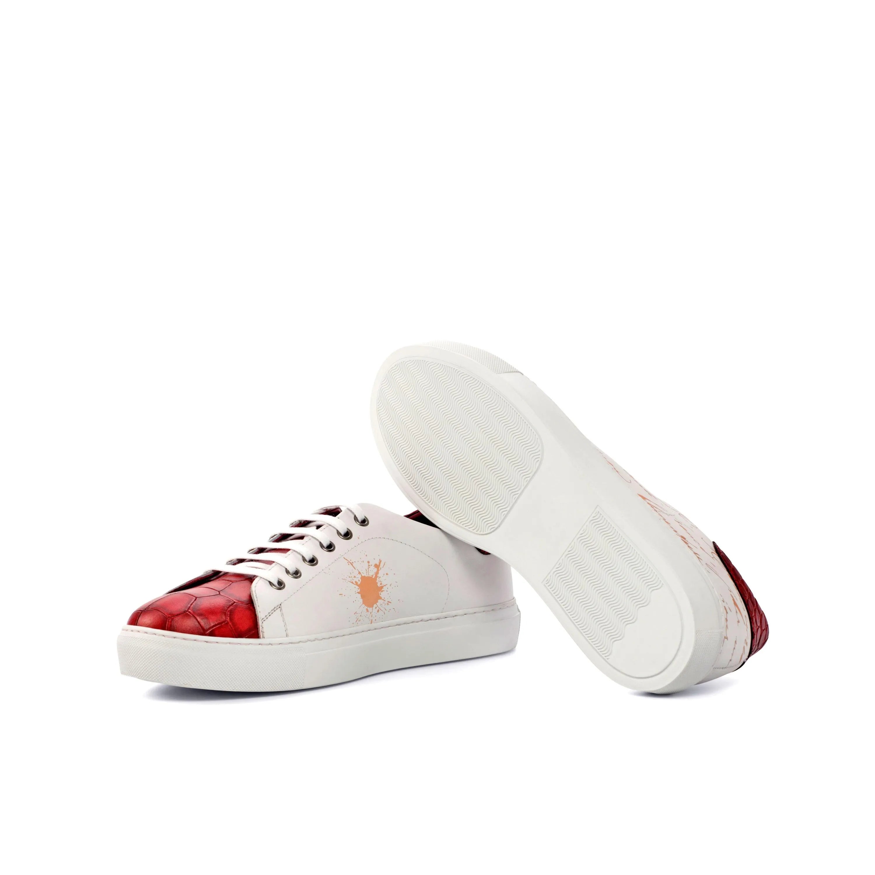 White and red G59 trainer sneaker in leather
