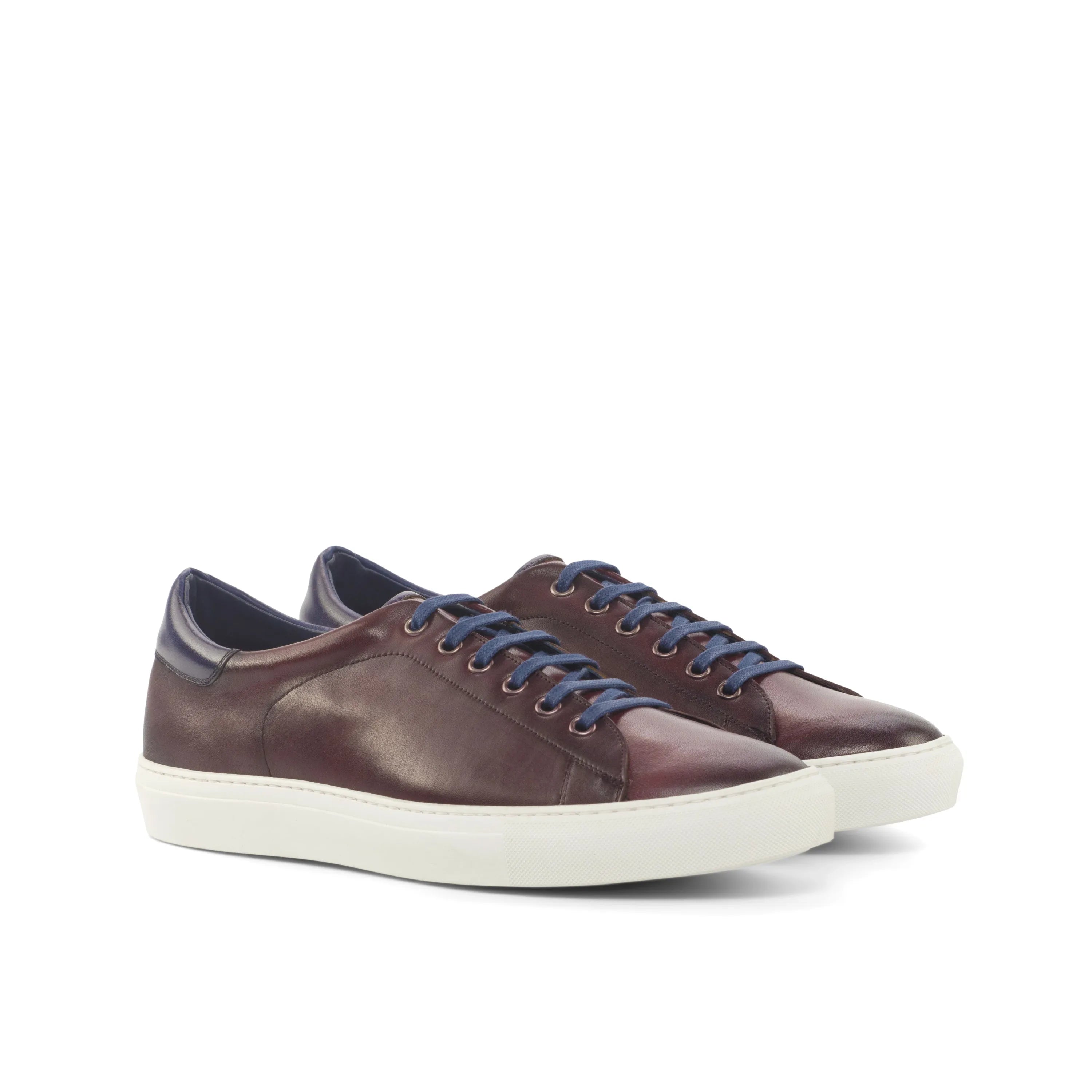 Burgundy leather Gake Trainer Sneakers with cupsole trainer design